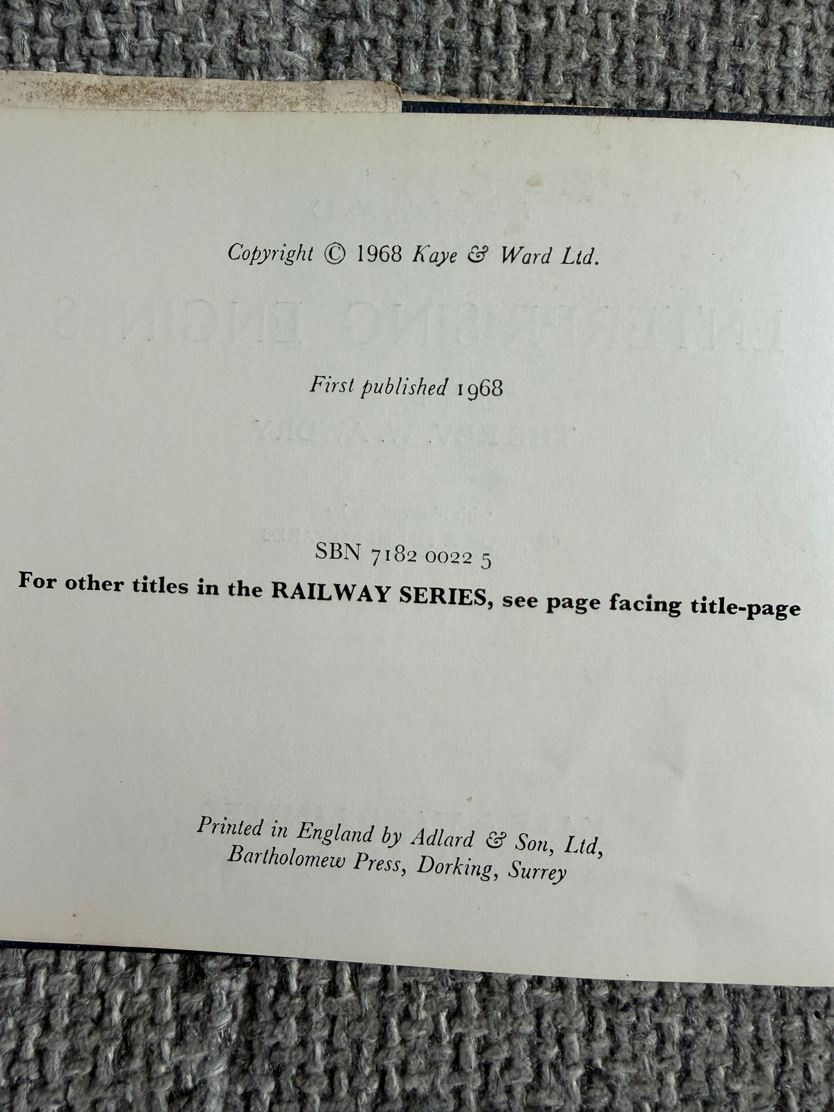 1968*1st* Enterprising Engines - The Rev. W. Awdry (Gunvor & Peter Edwards illust) Kaye & Ward Ltd