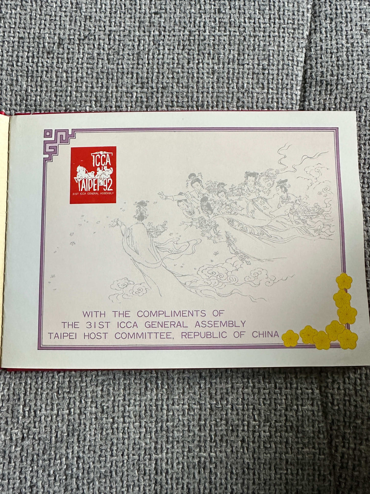 1990*1st* 31st ICCA General Assembly Taipei Host Committee, Republic of China 🇨🇳 - Honeyburn Books (UK)