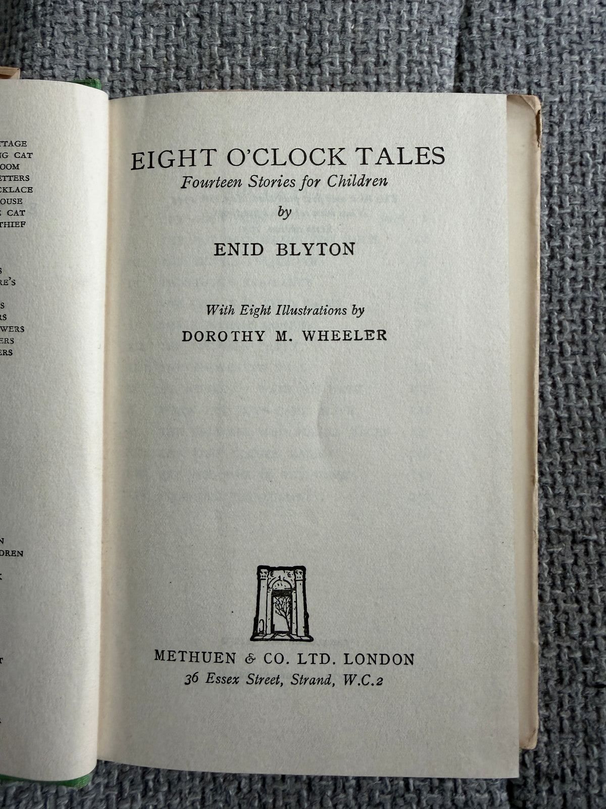 1951 Eight O’Clock Tales - Enid Blyton (Dorothy M. Wheeler illust) Methuen & Co Ltd