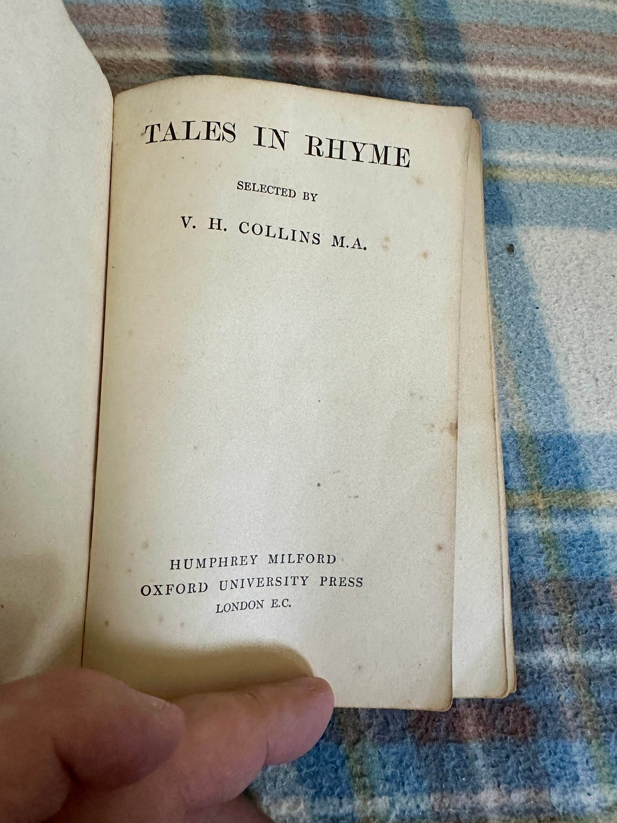 1921 Tales In Rhyme - V. H. Collins(Humphrey Milford Pub) - Honeyburn Books (UK)