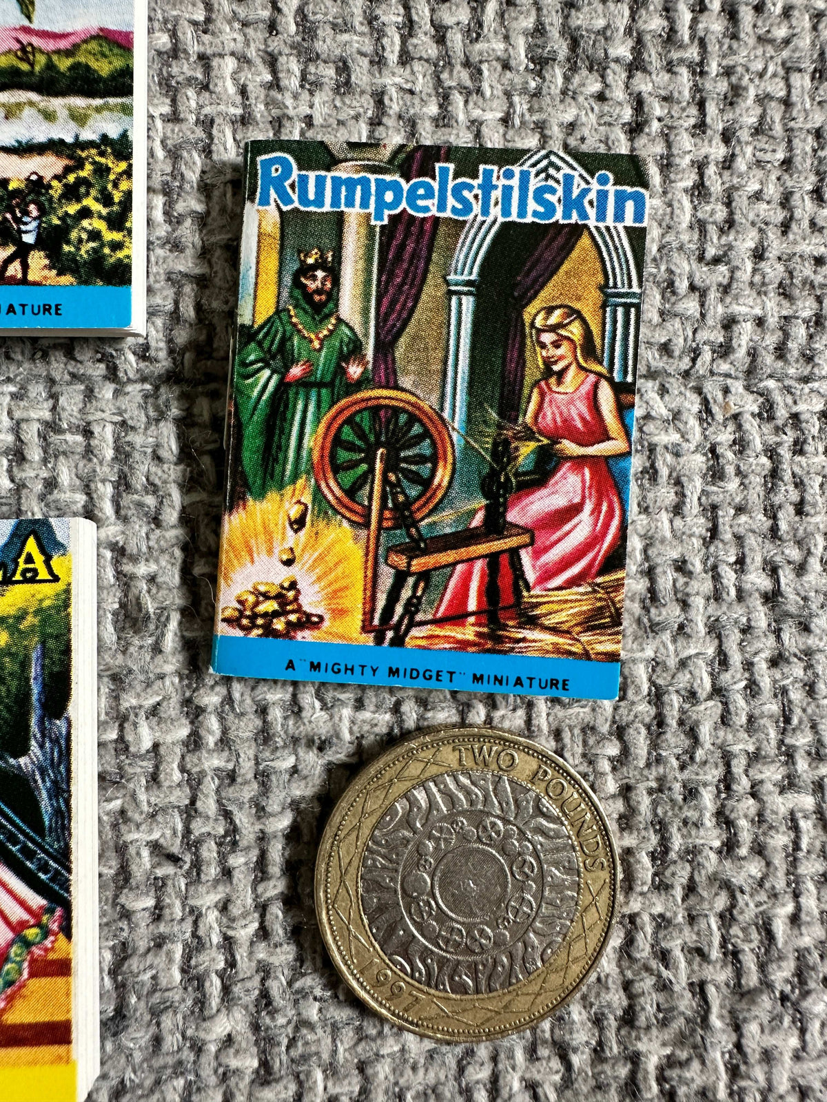 1976 A Mighty Midget Miniature Library Set 1 (Snow White, Rumpelstiltskin, Cinderella, Little Red Riding Hood, Jack & The Beanstalk) Illust Peggy Goodwin (B. Hackman Published) - Honeyburn Books (UK)