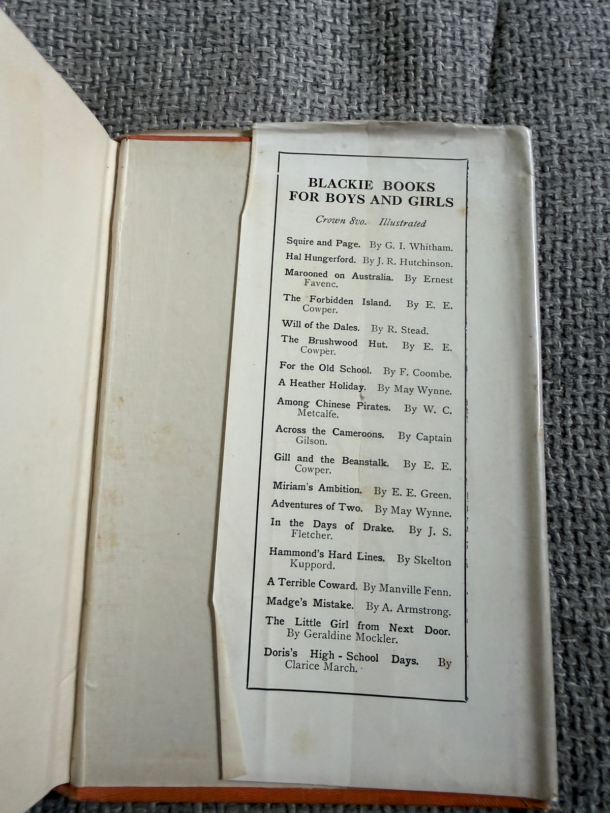 1923*1st*A Heather Holiday - May Wynne (the pseudonym of Mabel Winifred Knowles (Blackie & Son)