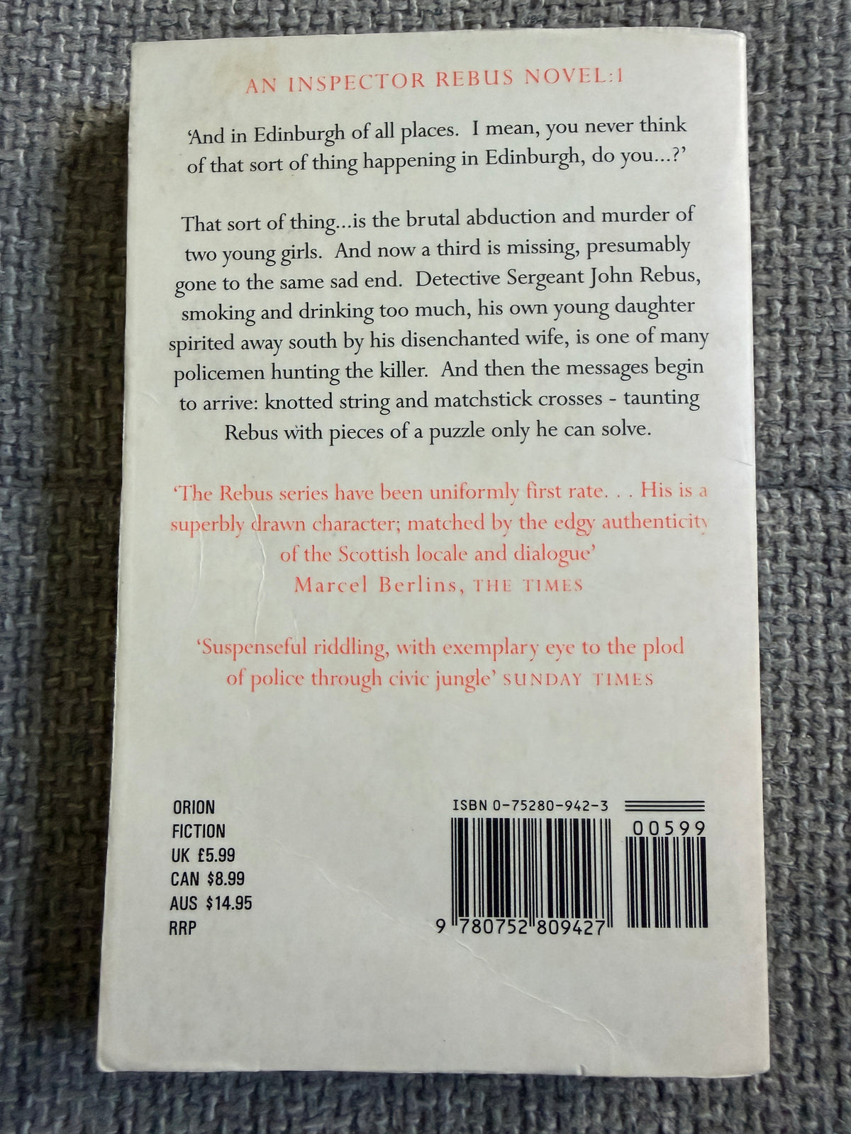1998 Knots & Crosses - Ian Rankin (Orion)