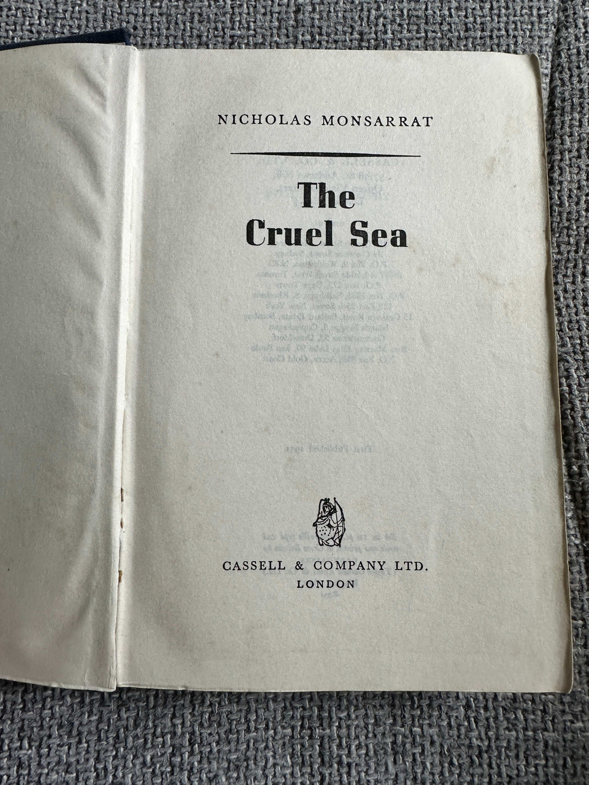 1951*1st* The Cruel Sea - Nicholas Monsarrat (Cassell & Co Ltd) - Honeyburn Books (UK)