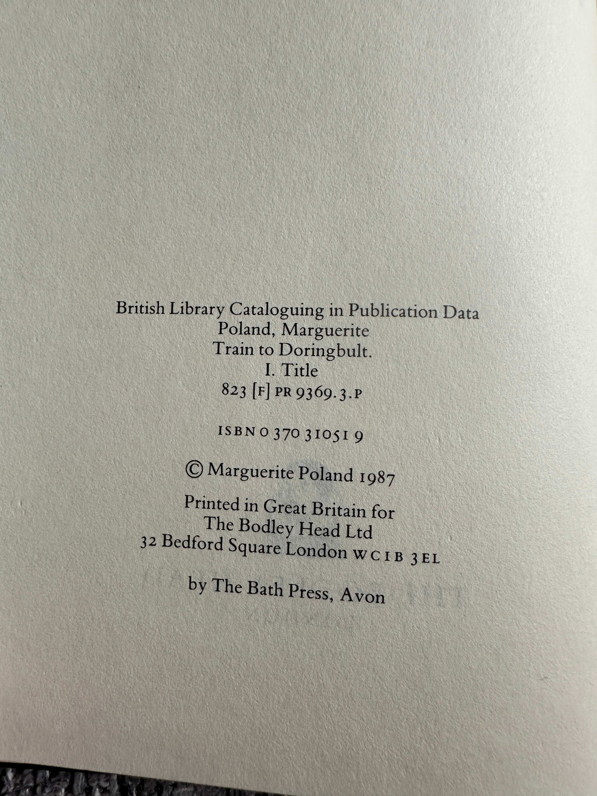 1987*1st* Train To Doringbult - Marguerite Poland (The Bodley Head) - Honeyburn Books (UK)