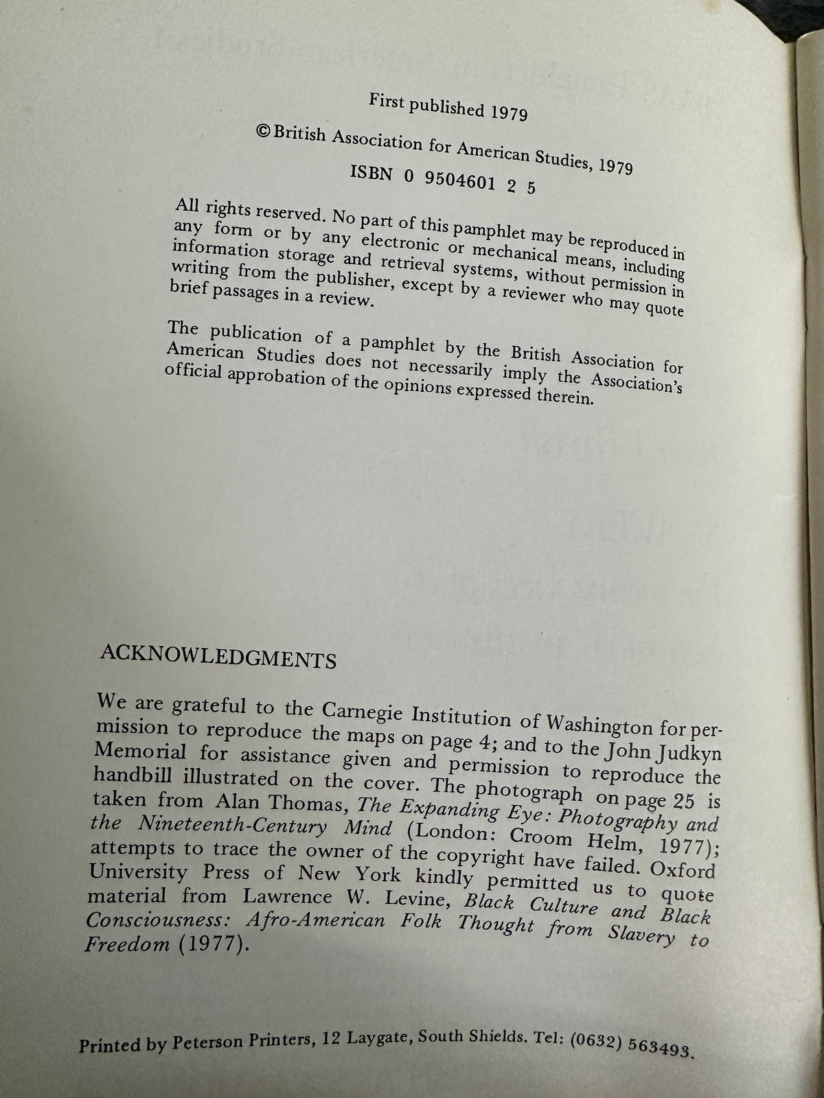 1979 Slavery - Peter J. Parish(British Association For American Studies) - Honeyburn Books (UK)
