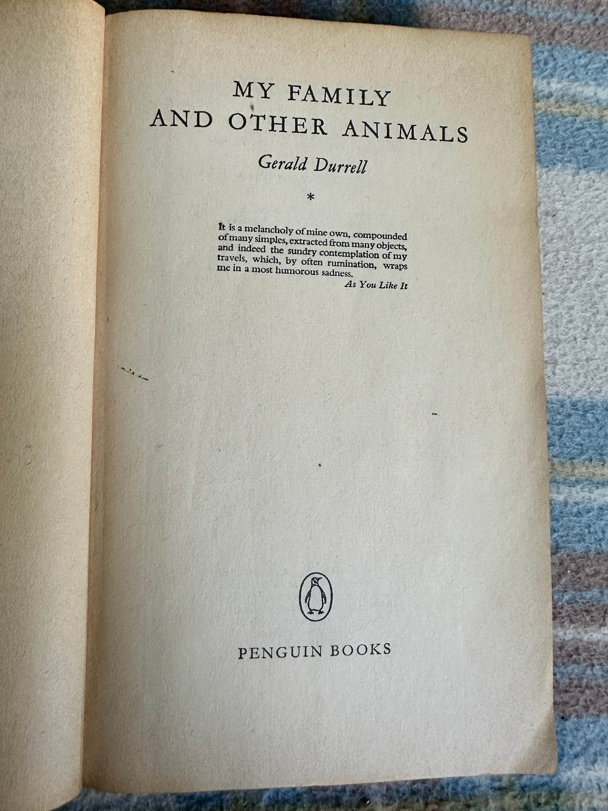 1964 My Family & Other Animals - Gerald Durrell(Penguin) - Honeyburn Books (UK)
