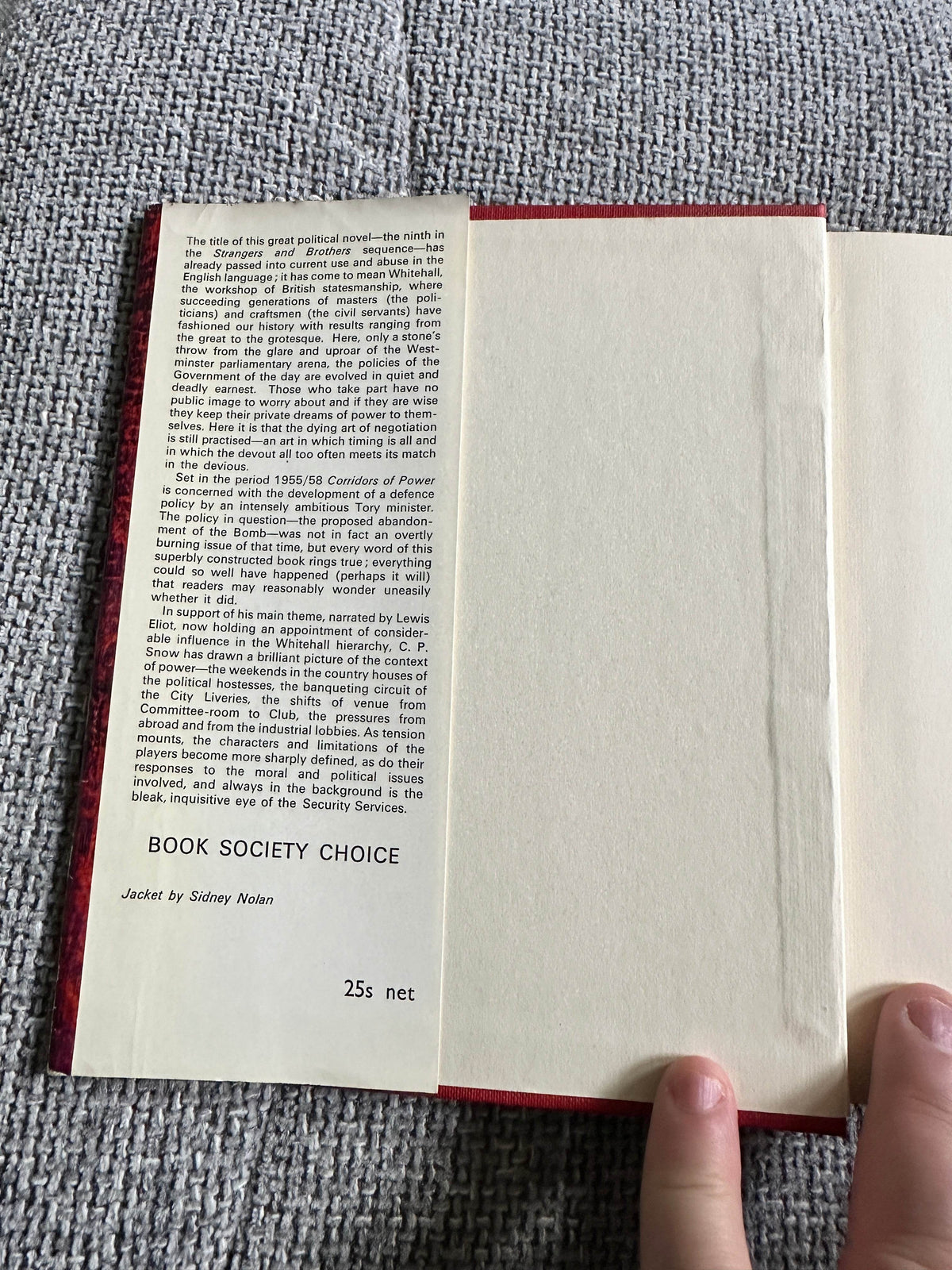 1964*1st*Corridors Of Power - C. P. Snow(MacMillan)Sidney Nolan Dust Jacket - Honeyburn Books (UK)