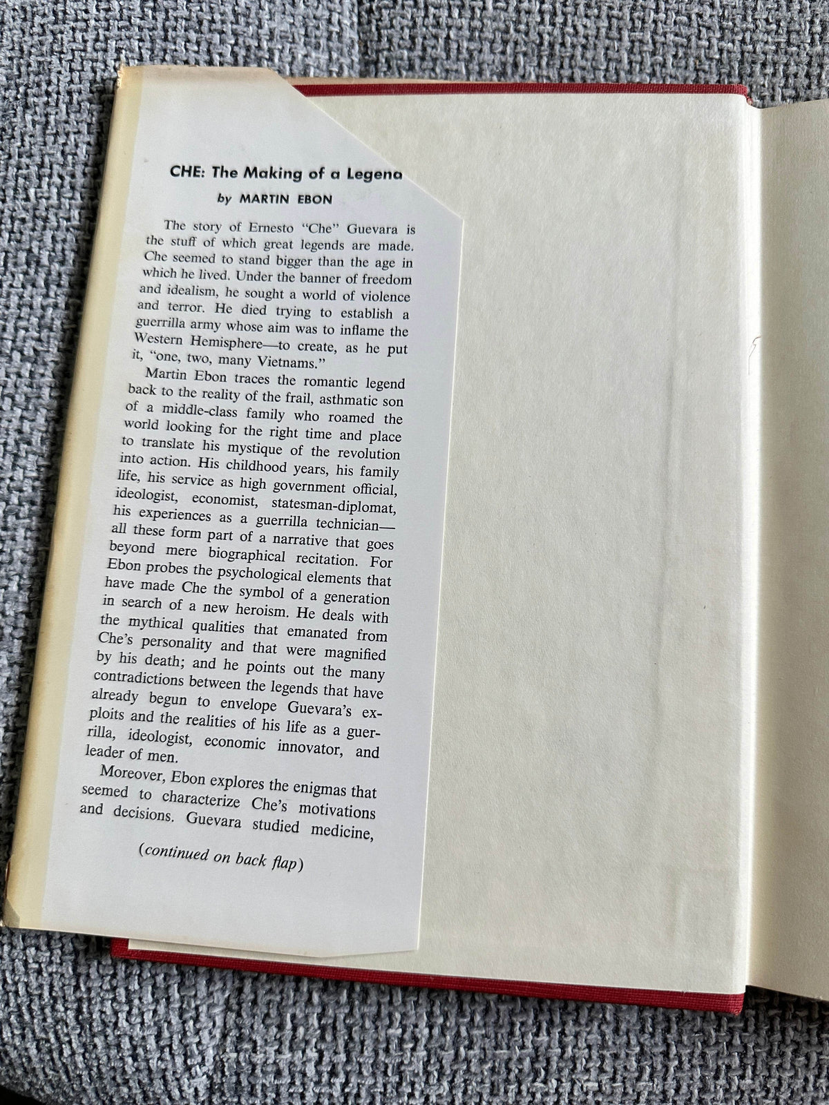 1969*1st* Che: The Making Of A Legend - Martin Ebon(Universe Books) - Honeyburn Books (UK)