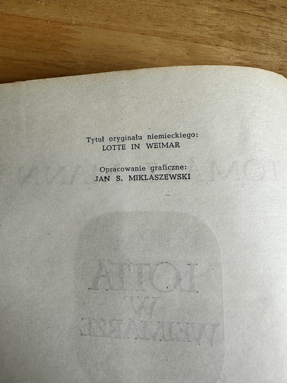 1958*1st* Lotta w Weimarze(Lotte In Weimar)- Tomasz Mann(Czytelnik) - Honeyburn Books (UK)