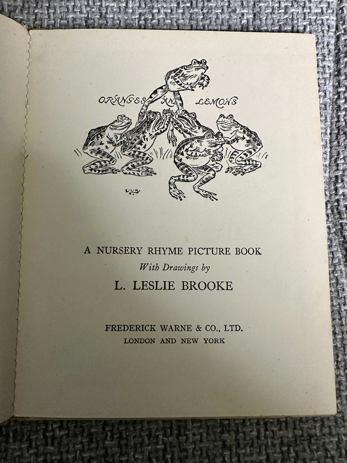 1949*1st Specimen* Oranges & Lemons Nursery Rhyme Book - L. Leslie Brookes (Frederick Warne & Co Ltd)