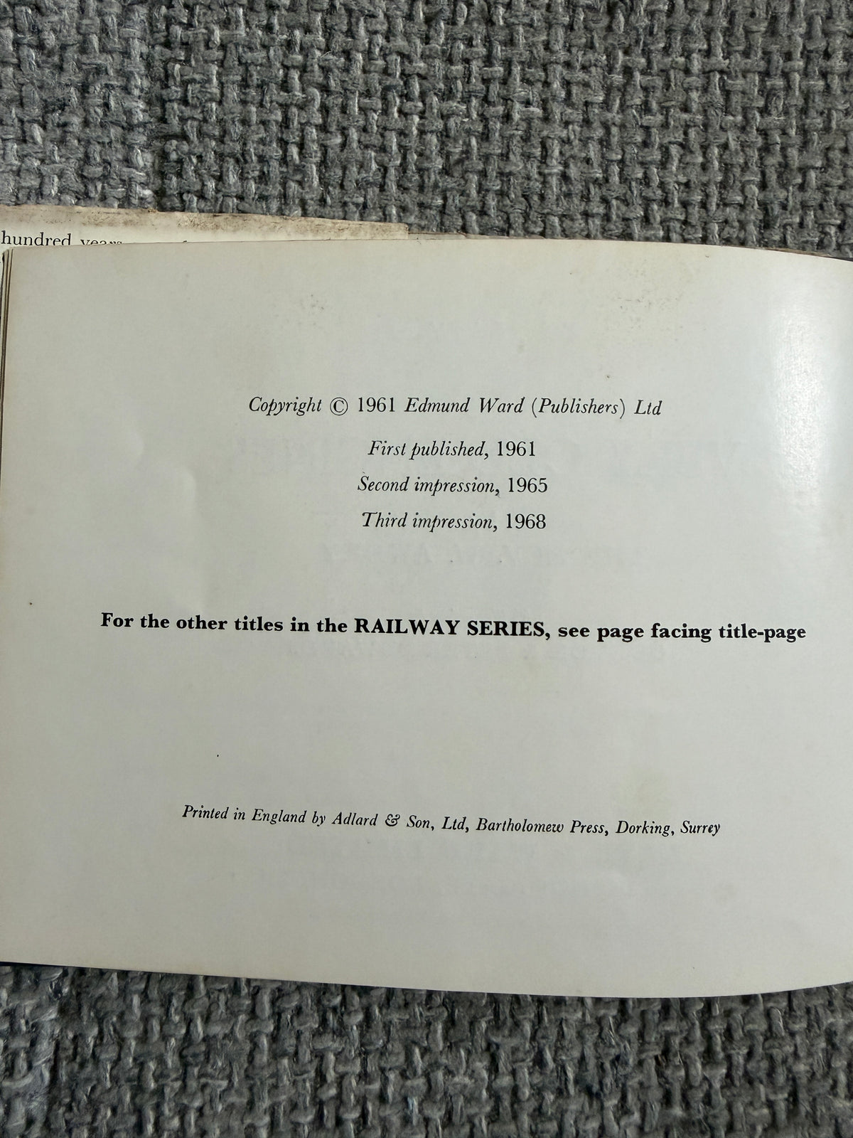 1968 Very Old Engines(No20) The Rev W. Awdry (Gunvor & Peter Edwards illust) Kaye & Ward Ltd