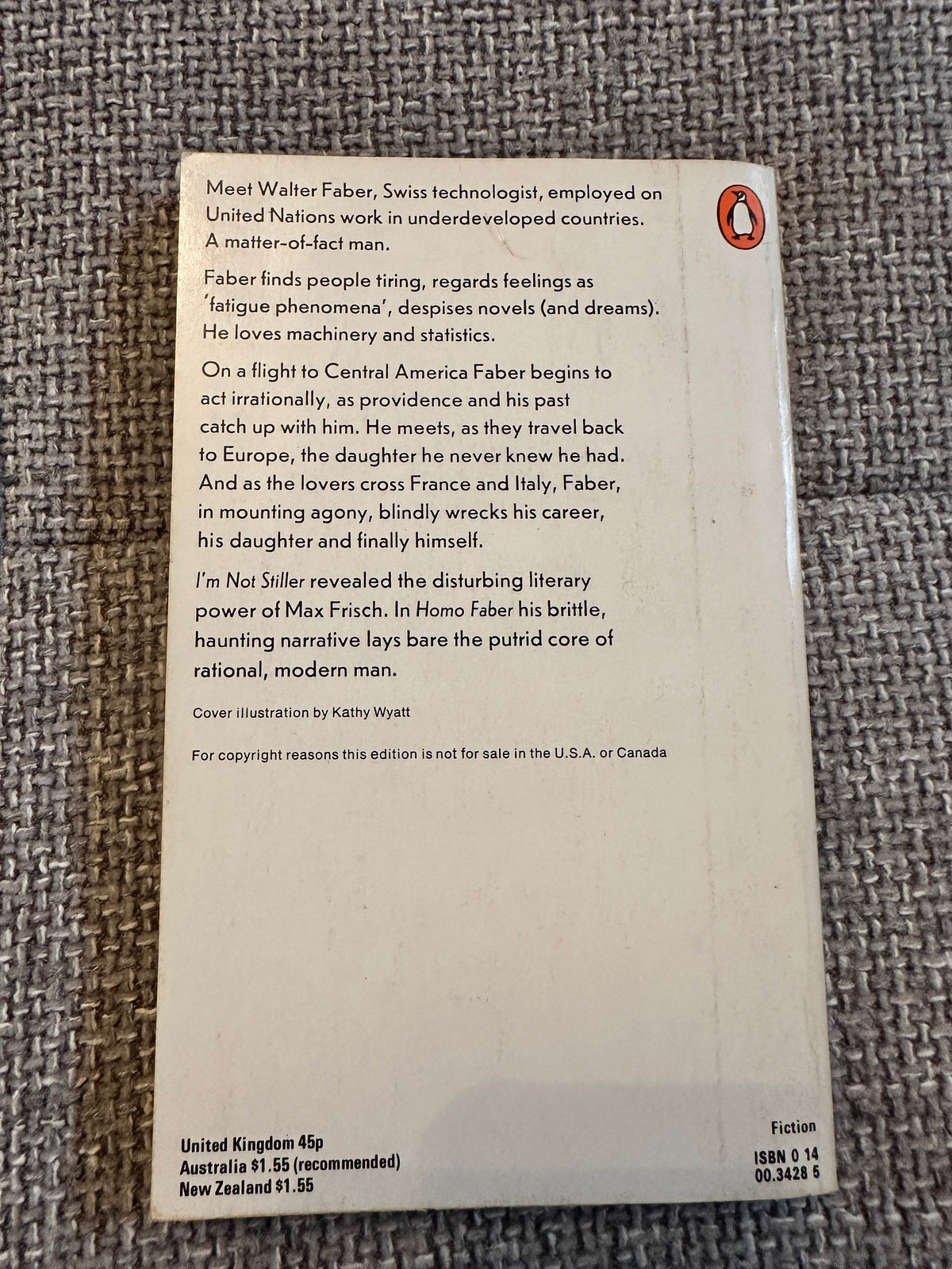 1974 Homo Faber - Max Frisch(Penguin) - Honeyburn Books (UK)
