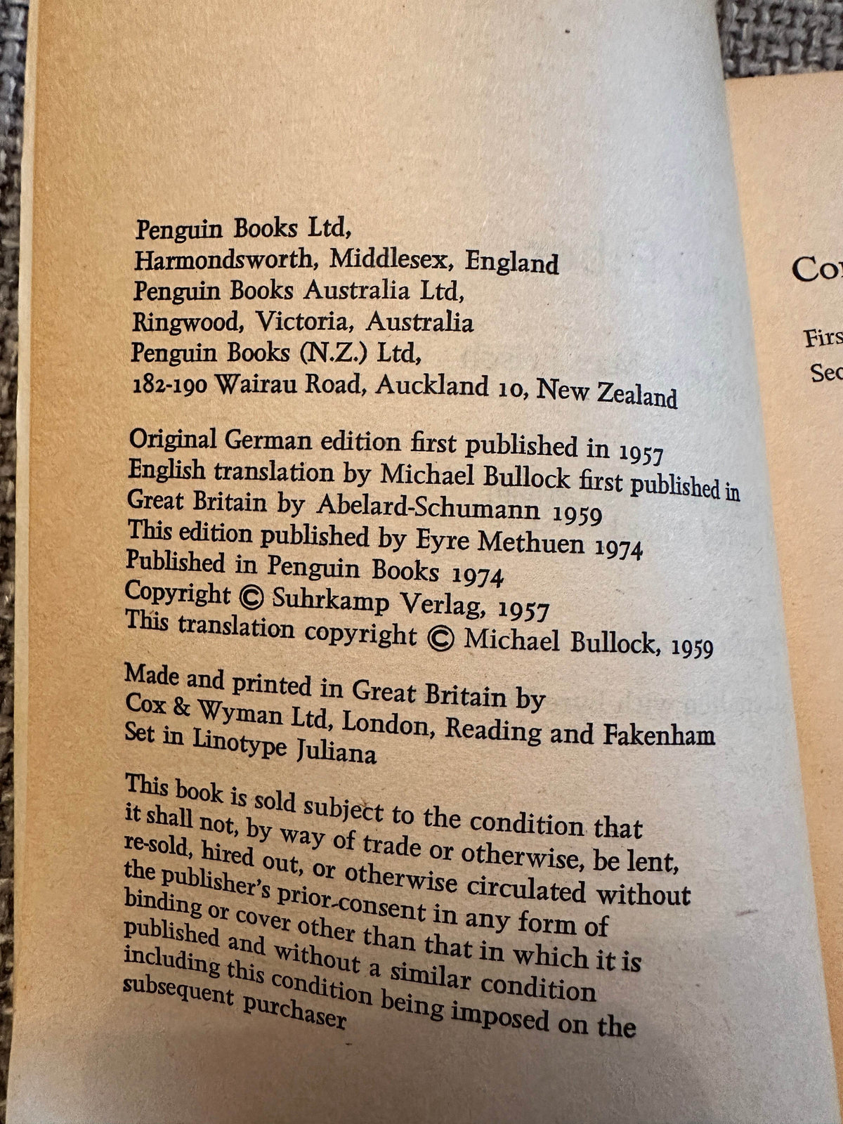 1974 Homo Faber - Max Frisch(Penguin) - Honeyburn Books (UK)