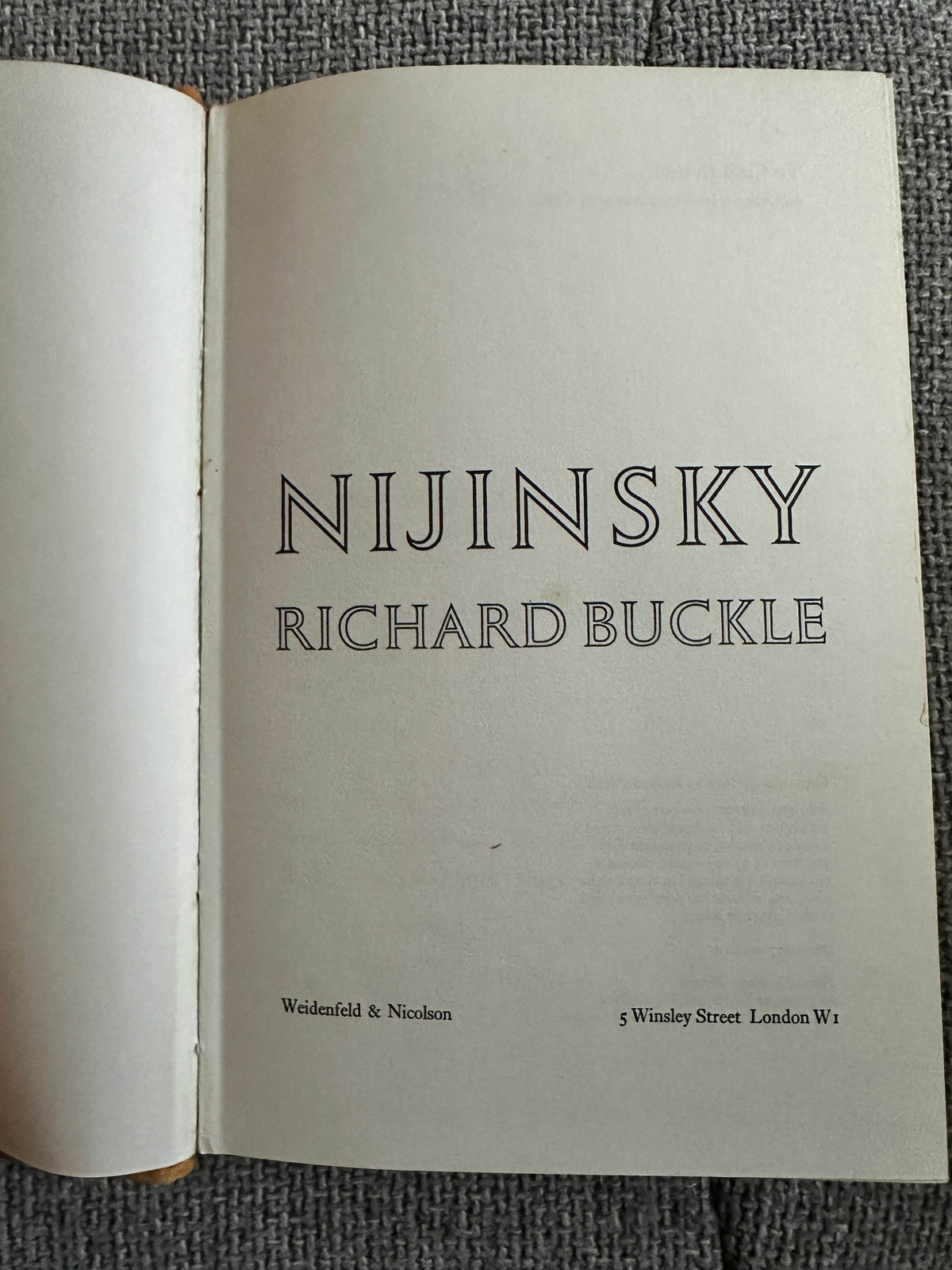 1971*1st* Nijinsky - Richard Buckle(Weidenfeld and Nicolson) - Honeyburn Books (UK)