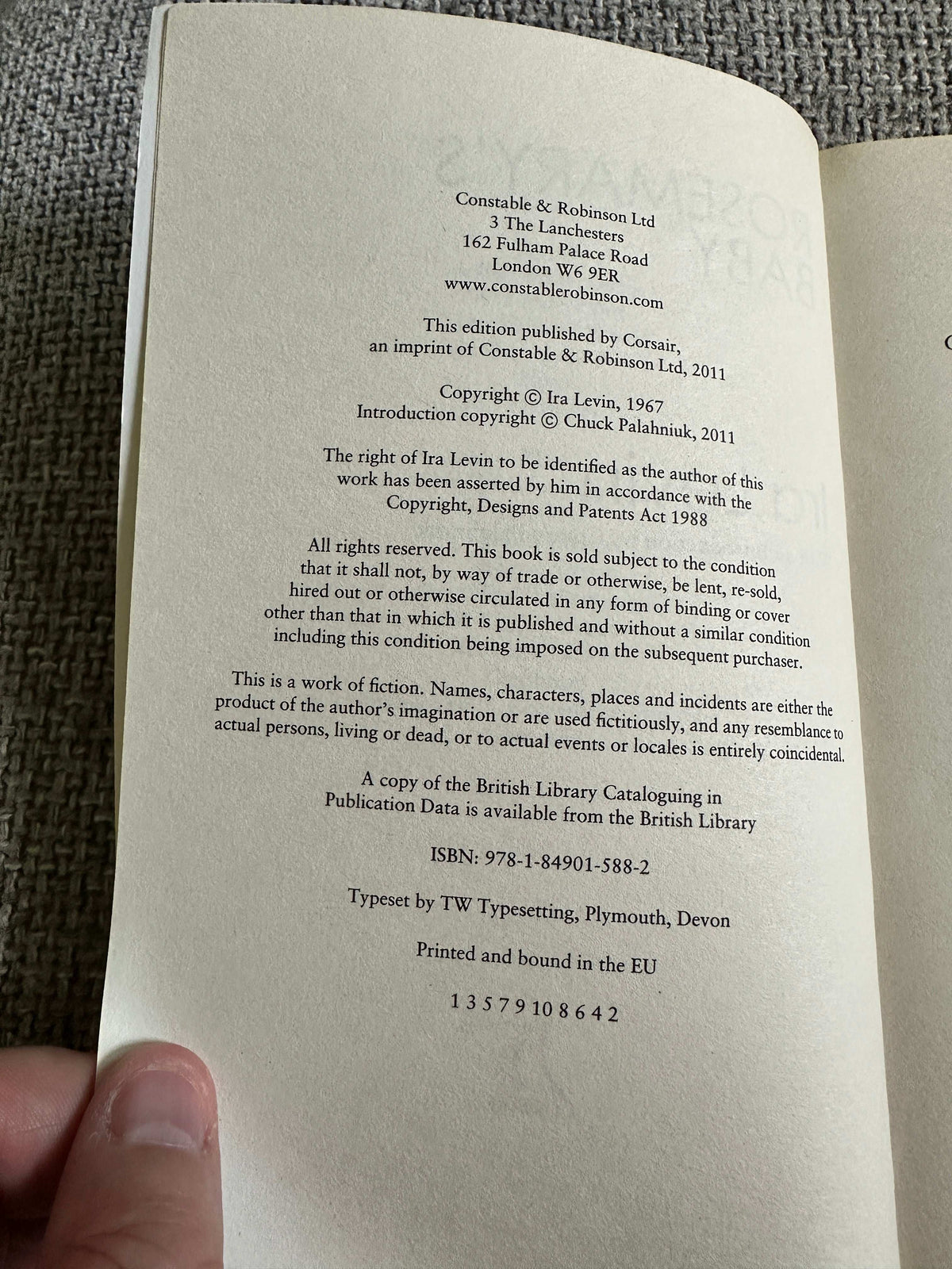 2011 Rosemary’s Baby - Ira Levin (Intro by Chuck Palahniuk) Corsair