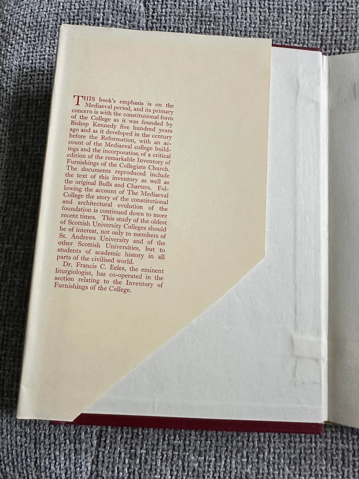 1950*1st* The College Of St. Salvator Its Foundation & Development Including A Selection Of Documents - Ronald G. Cant (Oliver & Boyd Publisher) - Honeyburn Books (UK)
