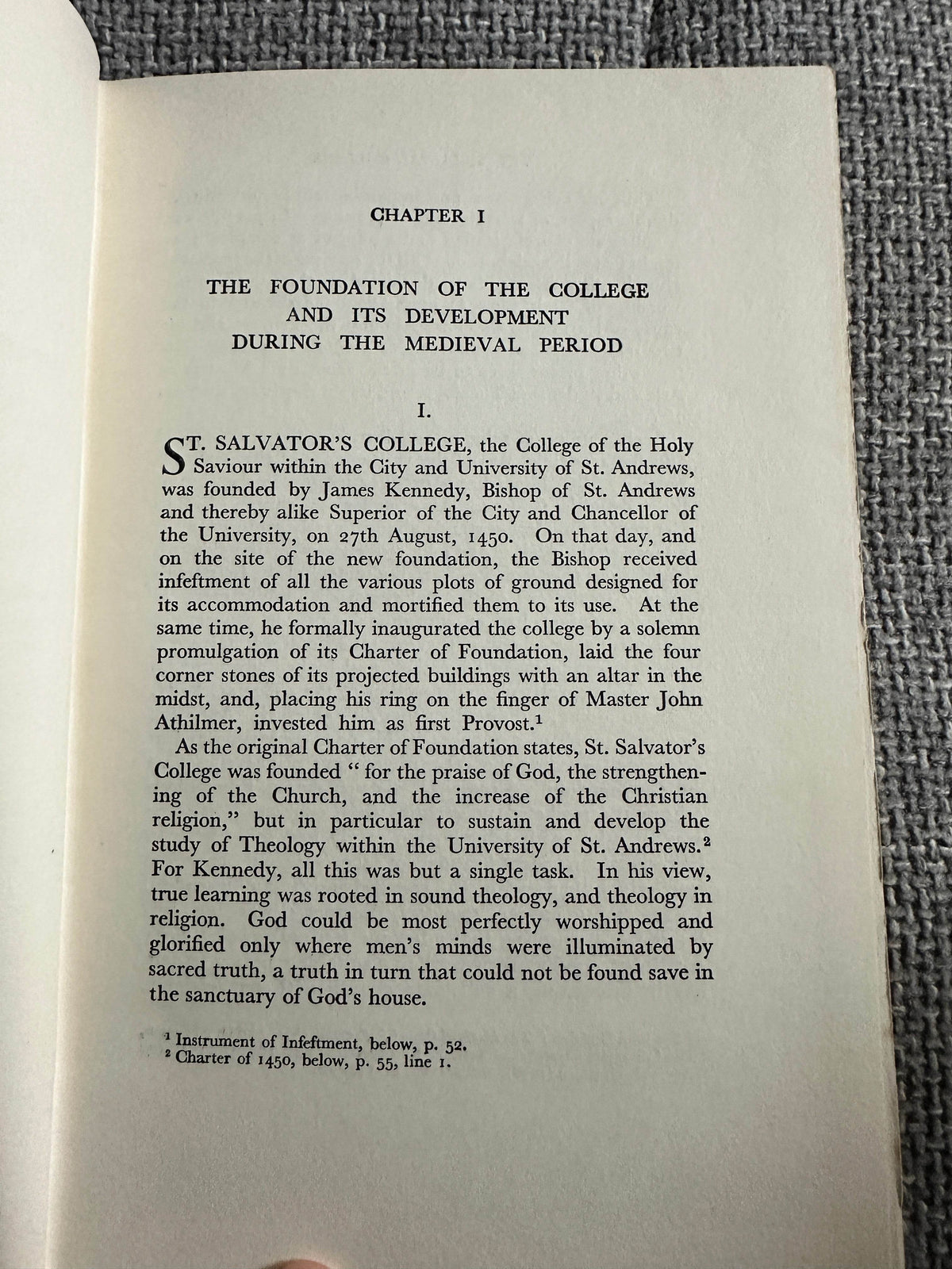 1950*1st* The College Of St. Salvator Its Foundation & Development Including A Selection Of Documents - Ronald G. Cant (Oliver & Boyd Publisher) - Honeyburn Books (UK)