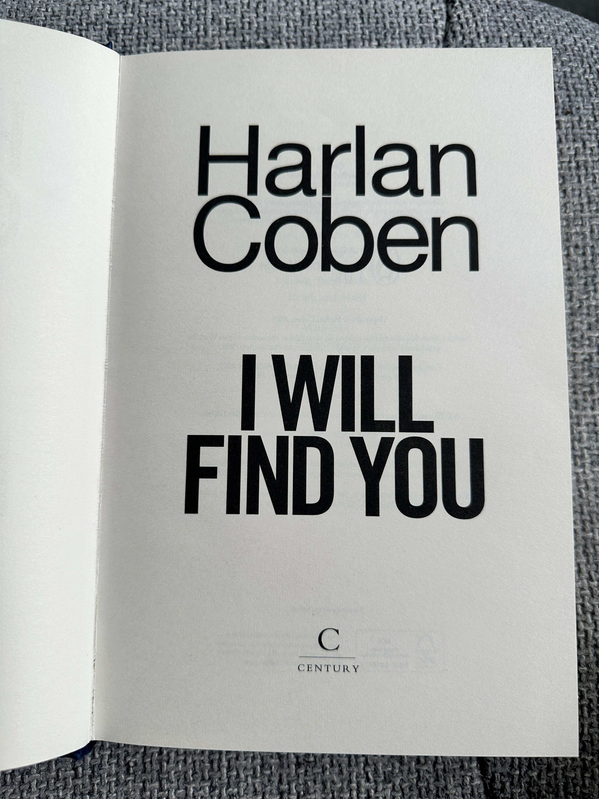 2023*1st* I Will Find You - Harlan Coben (Century Publishers)