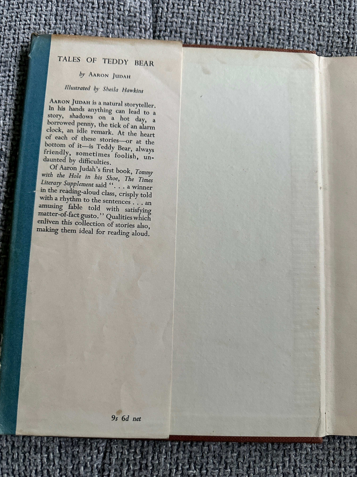1958*1st* Tales Of Teddy Bear - Aaron Judah (Sheila Hawkins Illust) Faber & Faber