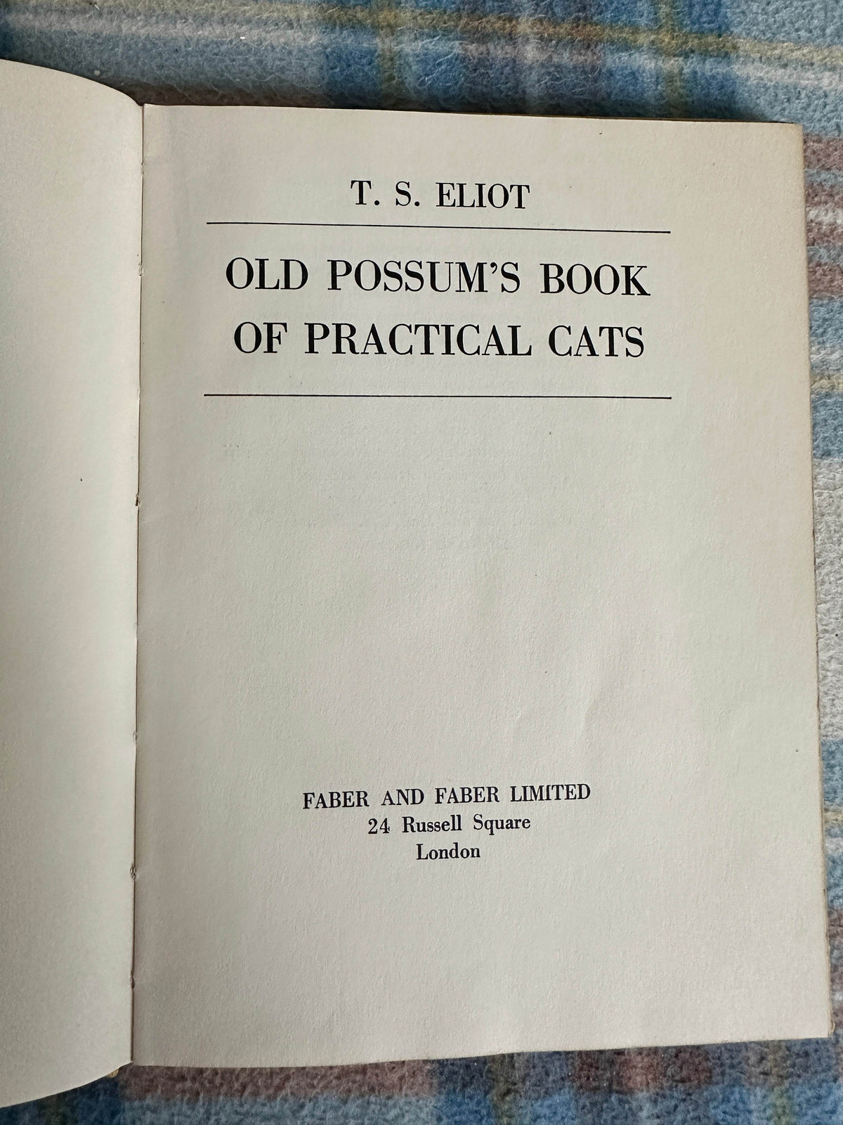 1956 Old Possum’s Book Of Practical Cats - T. S. Eliot(Faber & Faber) - Honeyburn Books (UK)