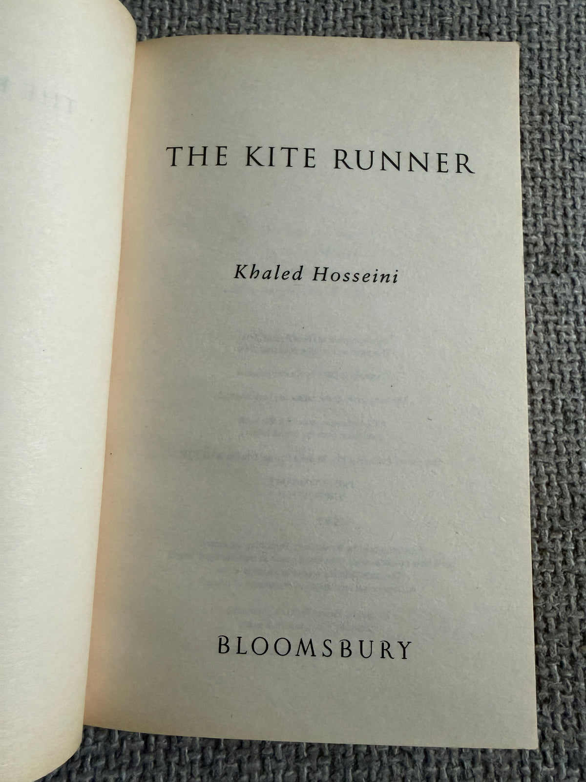 2004 The Kite Runner - Khaled Hosseini (Bloomsbury)