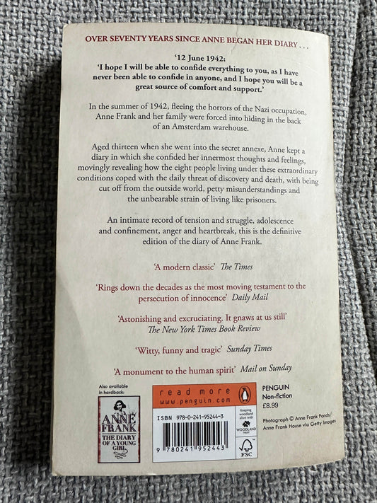 2012 Anne Frank: The Diary Of A Young Girl - Otto H. Frank & Mirjam Pressler - Honeyburn Books (UK)