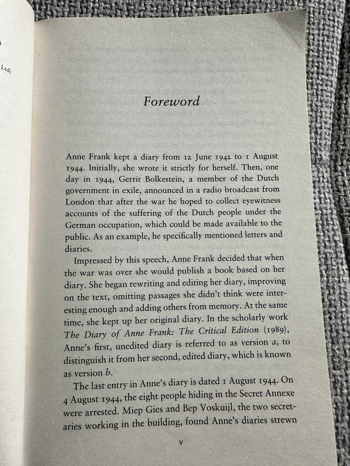 2012 Anne Frank: The Diary Of A Young Girl - Otto H. Frank & Mirjam Pressler - Honeyburn Books (UK)
