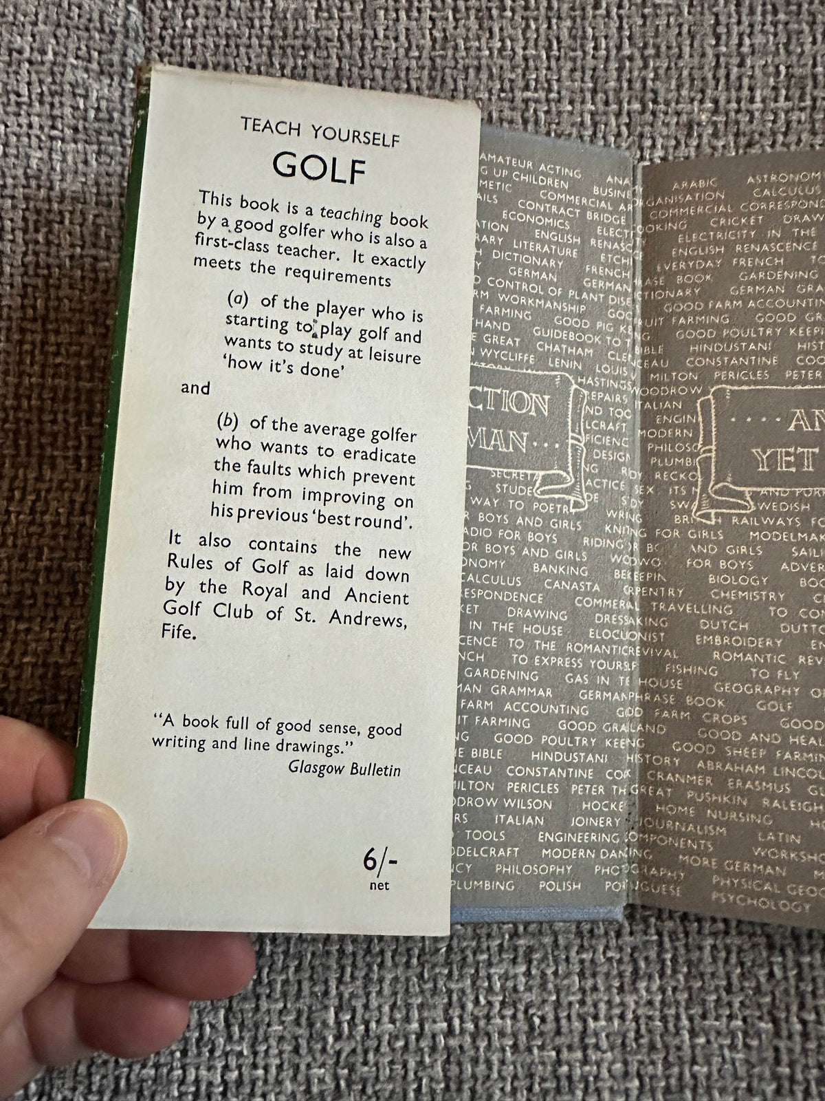 1960 Teach Yourself Golf - J. C. Jessop(English University Press) - Honeyburn Books (UK)