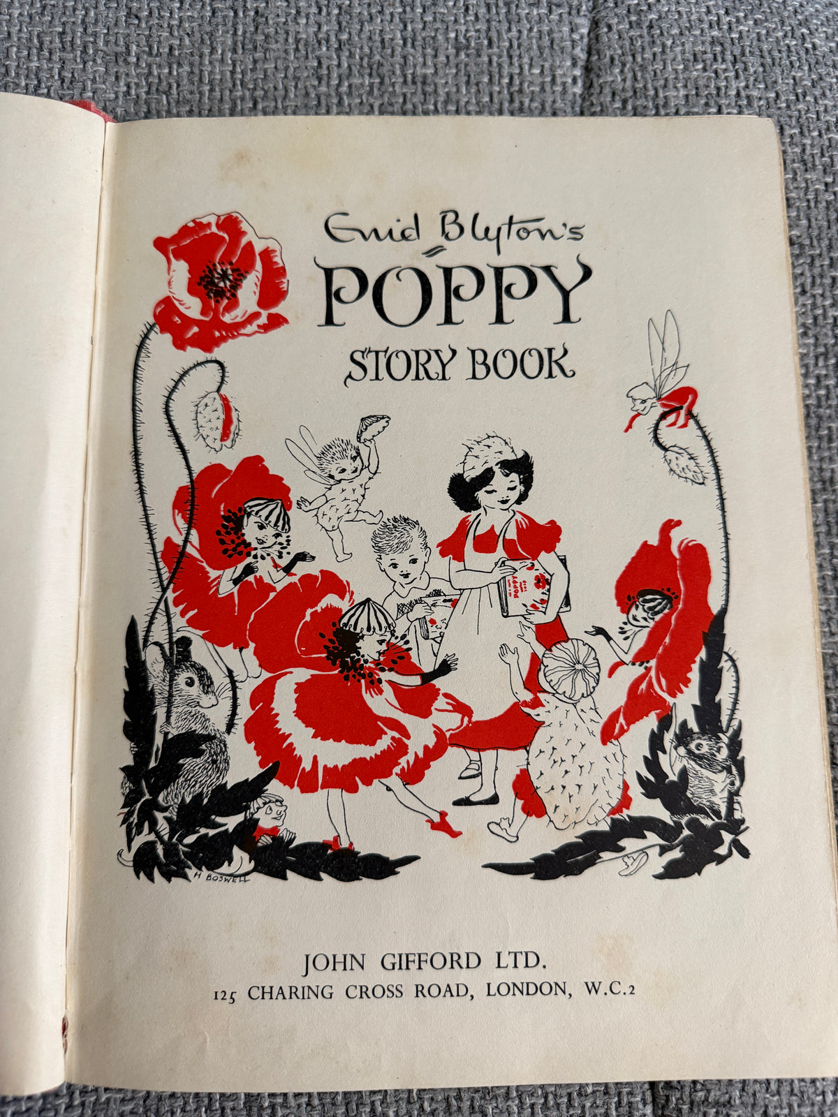 1950 Foyle’s Flower Story Book: Poppy Story Book - Enid Blyton (Kathleen Gell illust) John Gifford Ltd