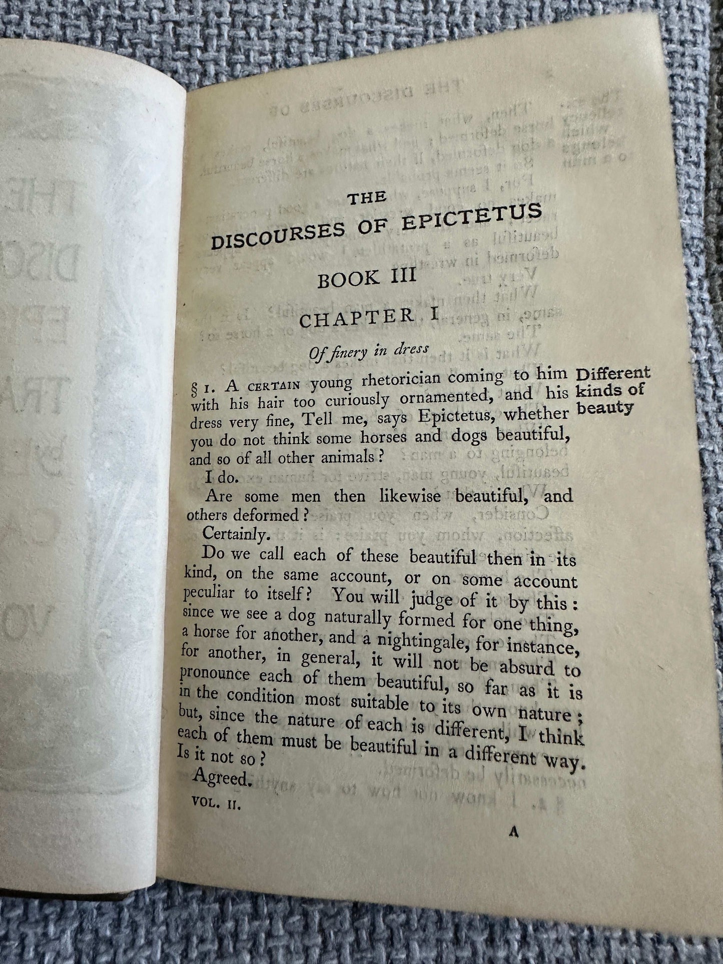 1899 The Moral Discourses Of Epictetus Translated By Elizabeth Carter (Volume II) J. M. Dent & Co