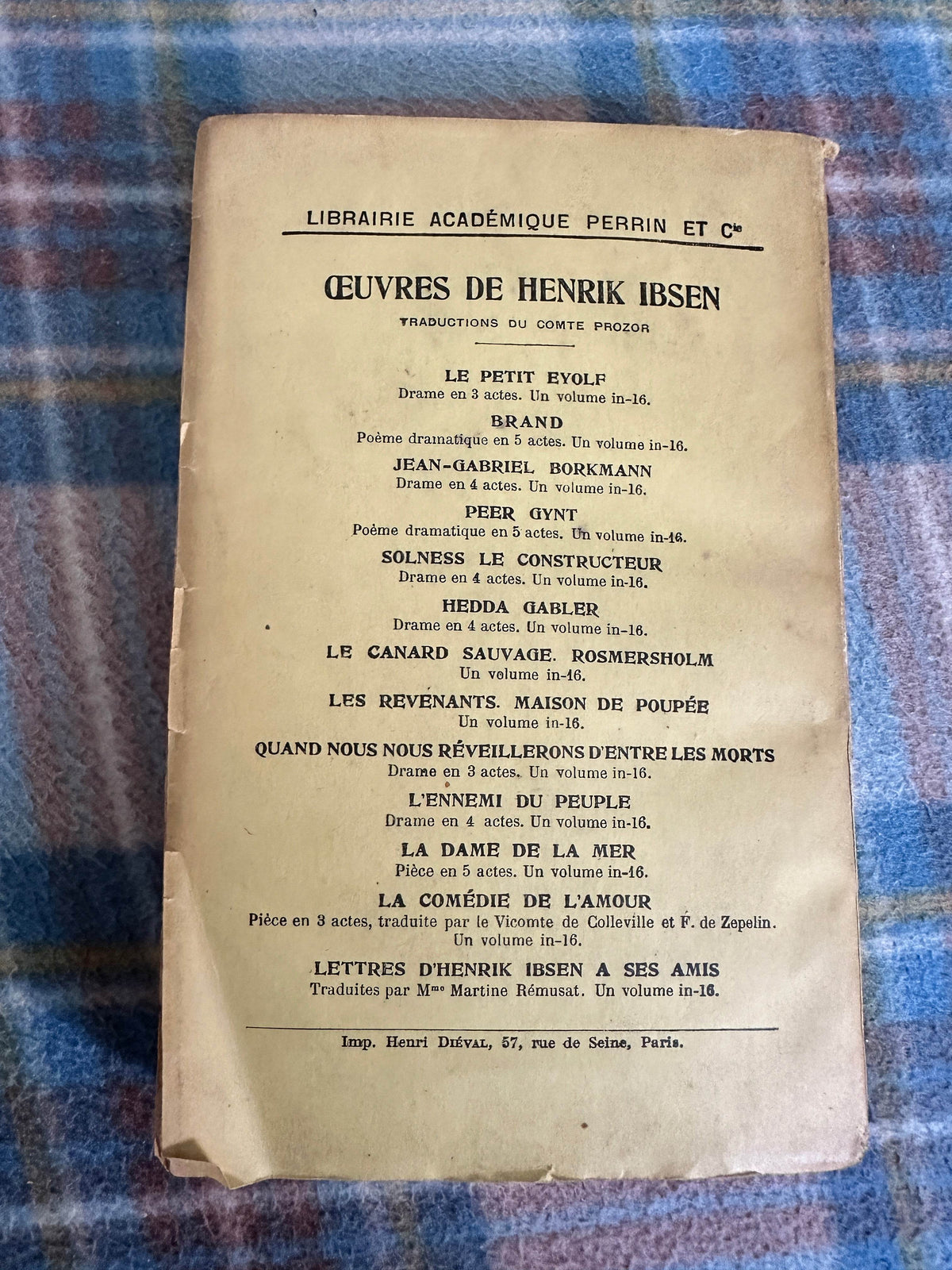 1927 Les Revenants / Maison de Poupée - Henrik Ibsen(Perrin & Co) - Honeyburn Books (UK)