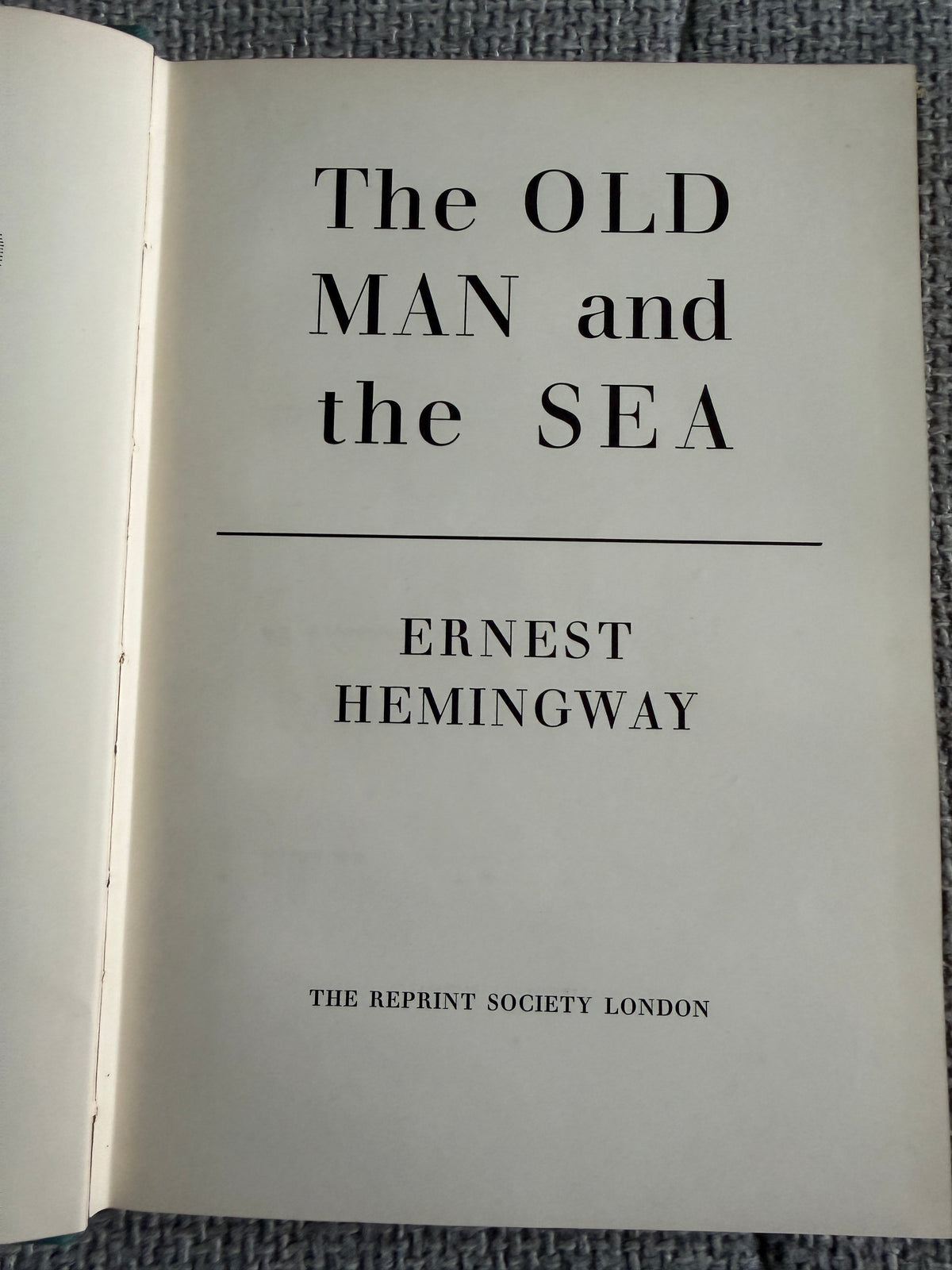 1953*1st* The Old Man & The Sea - Ernest Hemingway (C. F. Tunnicliffe & Raymond Sheppard illustration) Reprint Society.