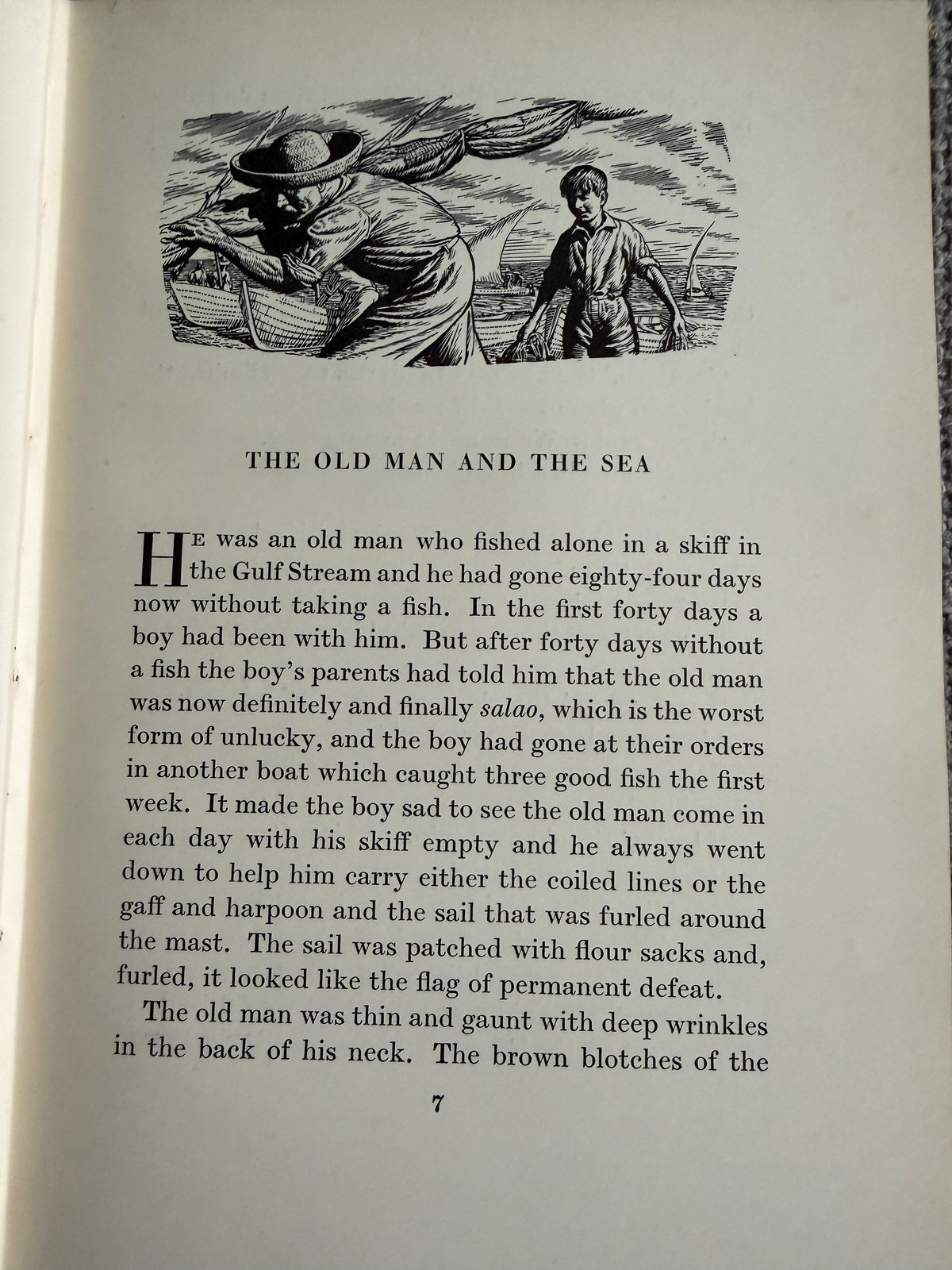 1953*1st* The Old Man & The Sea - Ernest Hemingway (C. F. Tunnicliffe & Raymond Sheppard illustration) Reprint Society.