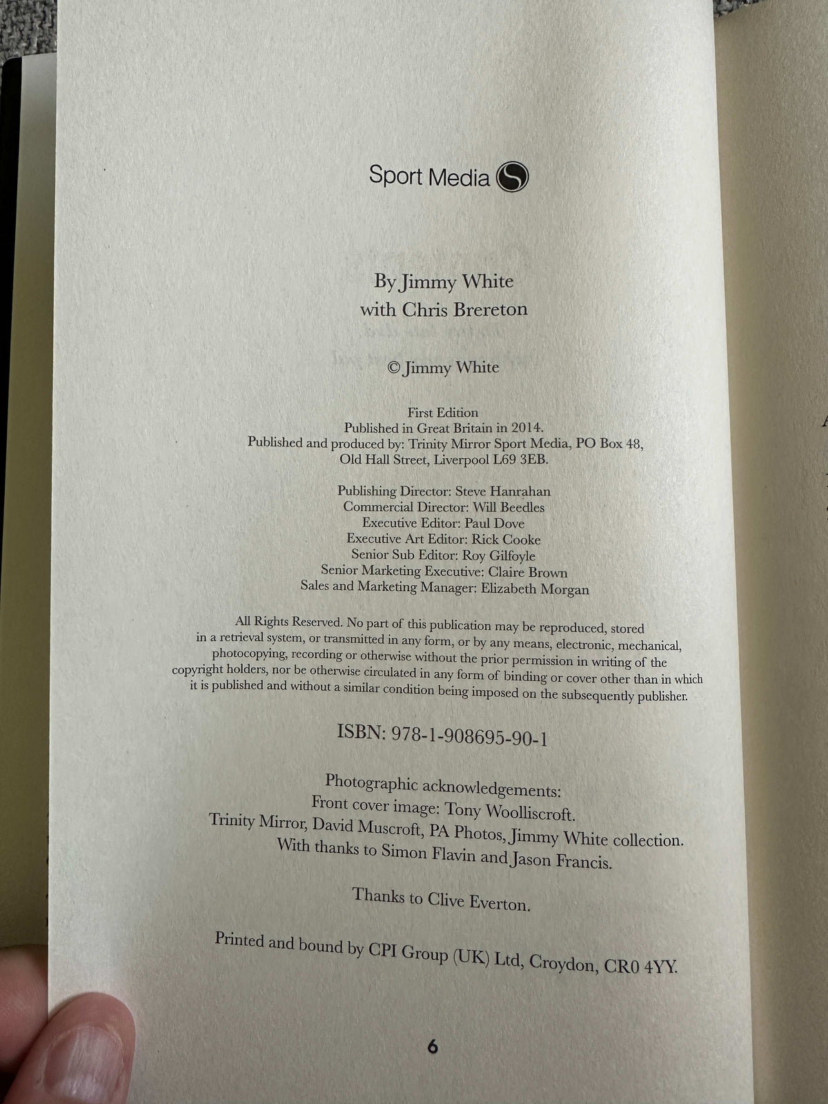 2014*SIGNED 1st* Second Wind: My Autobiography - Jimmy White (Sport Media)