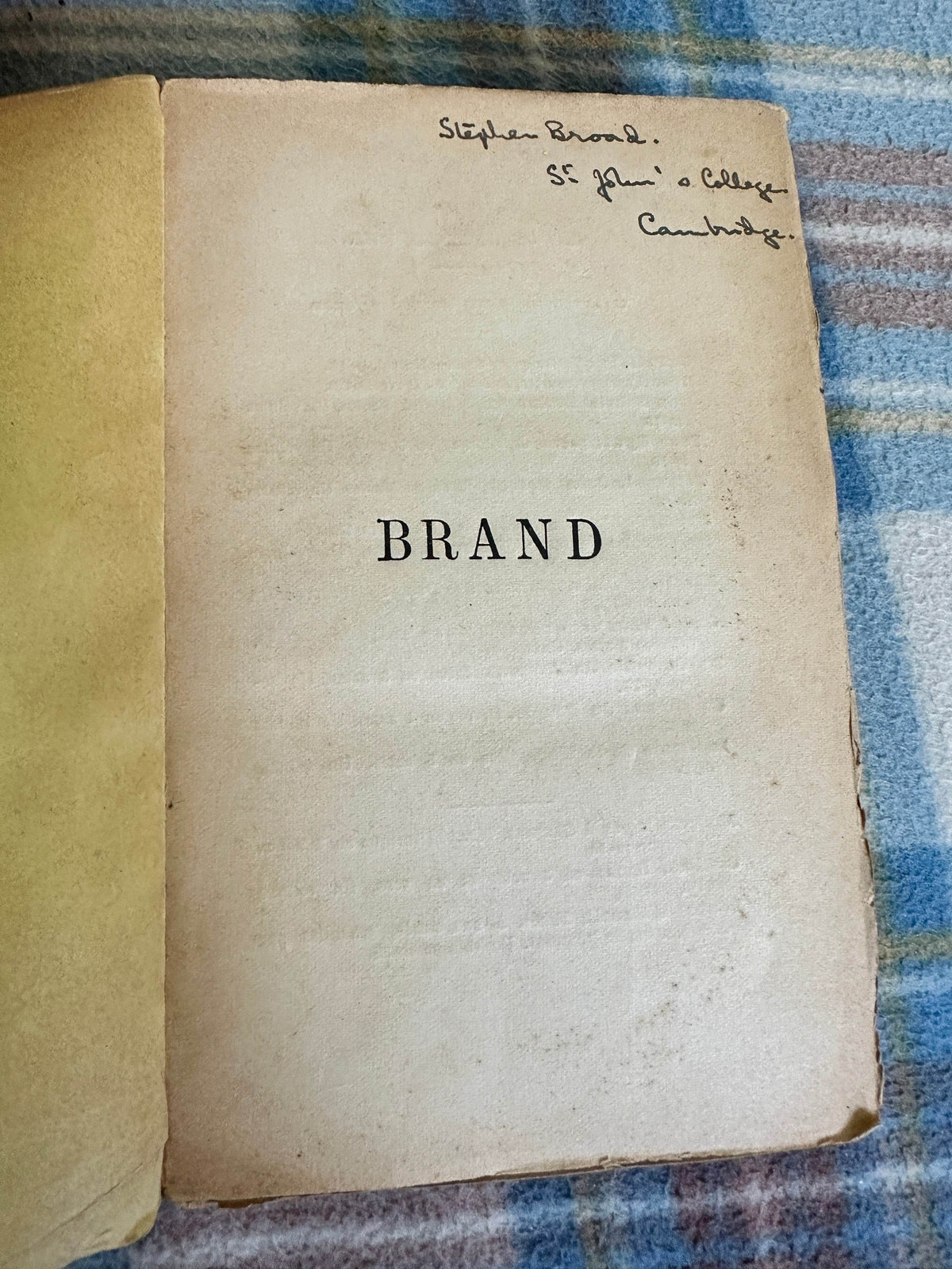 1926 Brand - Henrik Ibsen(Perrin & Co) - Honeyburn Books (UK)