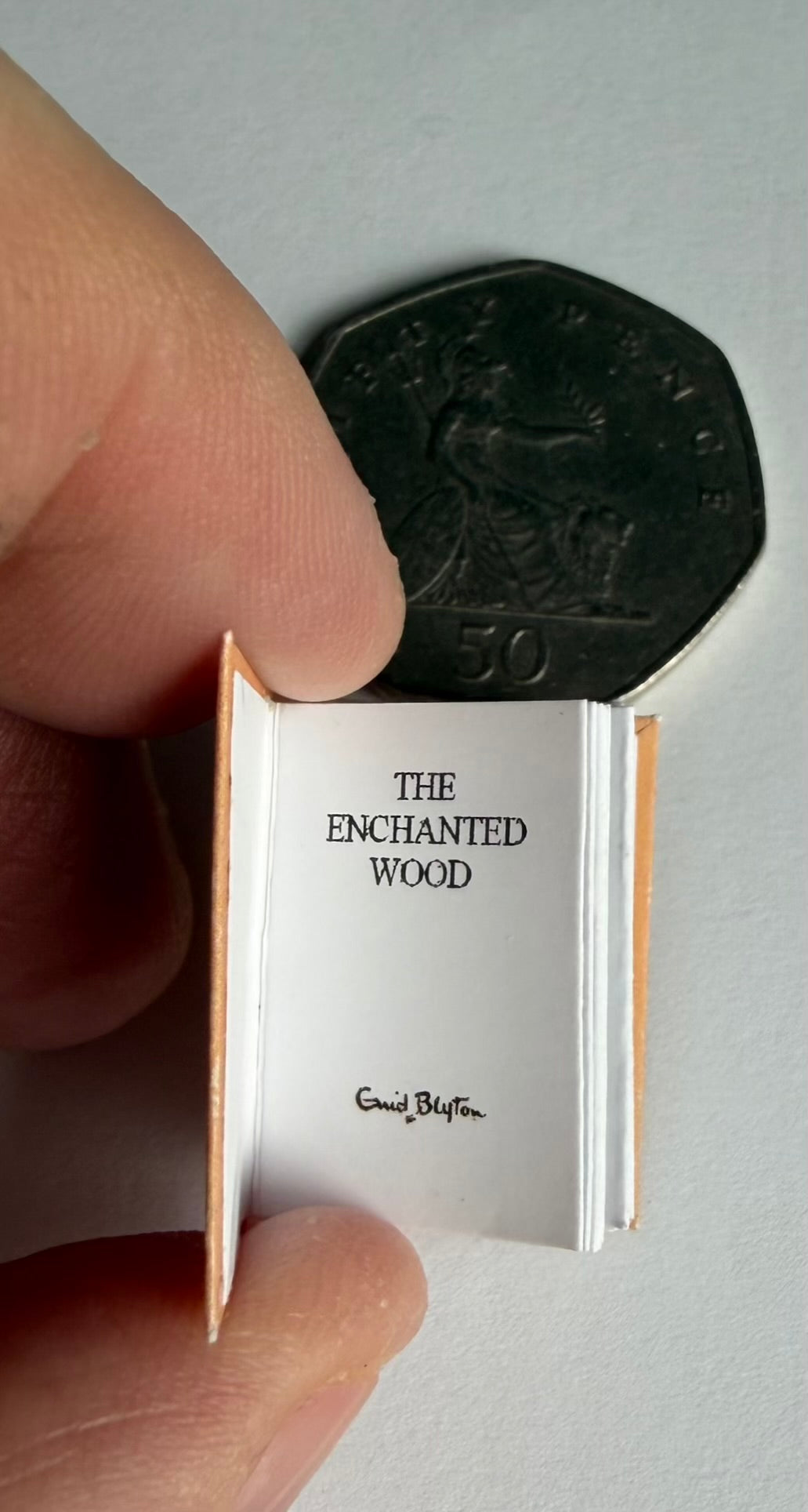 The Enchanted Wood 1:12 scale 2x3 detachable dust jacket opening book text and images not the full book for collectors