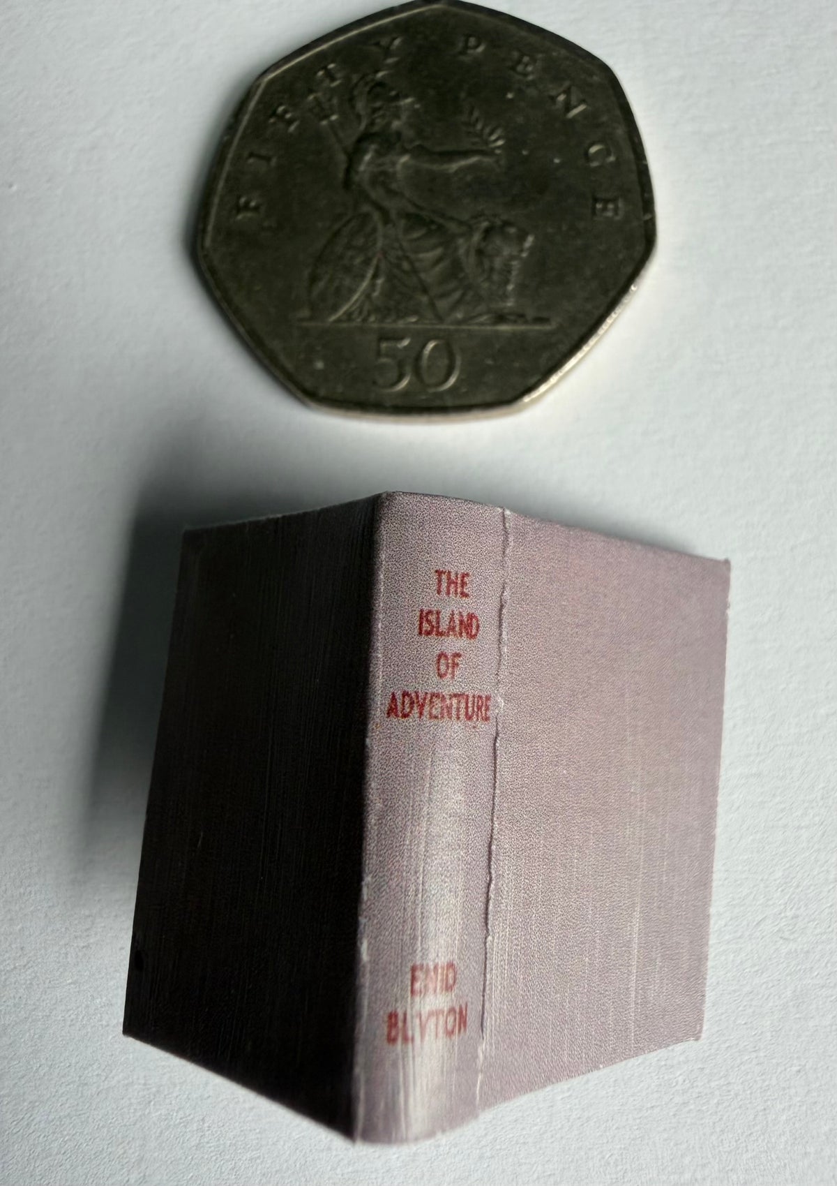 The Island Of Adventure 1:12 scale 2x3 miniature. Detachable dust jacket. Book opens.