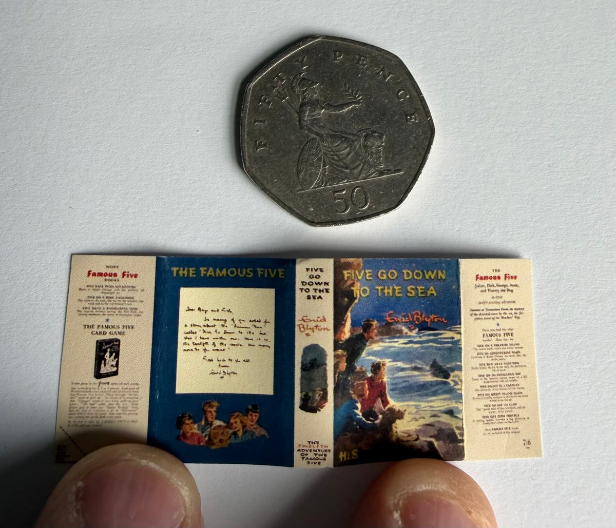 Five Go Down to The Sea 1:12 2x3 miniature, detachable jacket