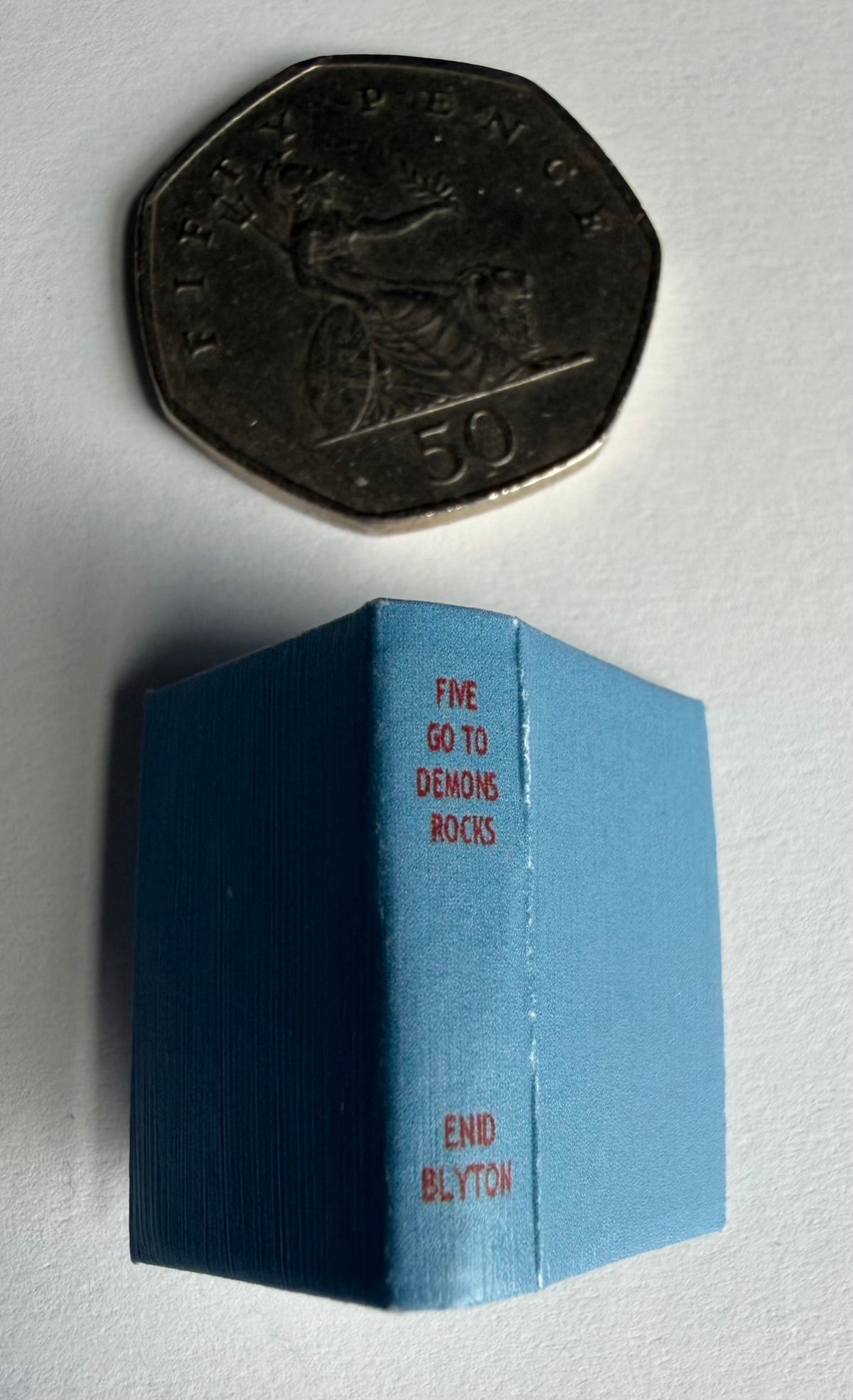 Five Go To Demon Rocks 1:12 scale 2x3 miniature detachable dust jacket opening book