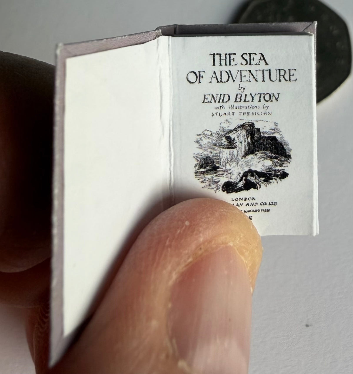 The Sea Of Adventure 1:12 scale 2x3 miniature. Opening book detachable dust jacket