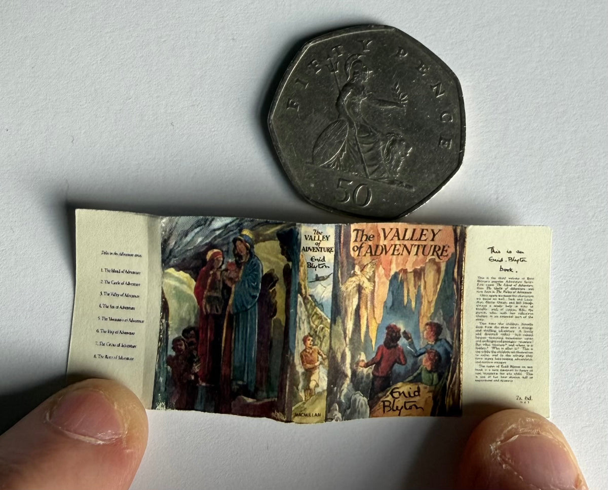 The Valley Of Adventure 1:12 scale 2x3 opening book text dust jacket