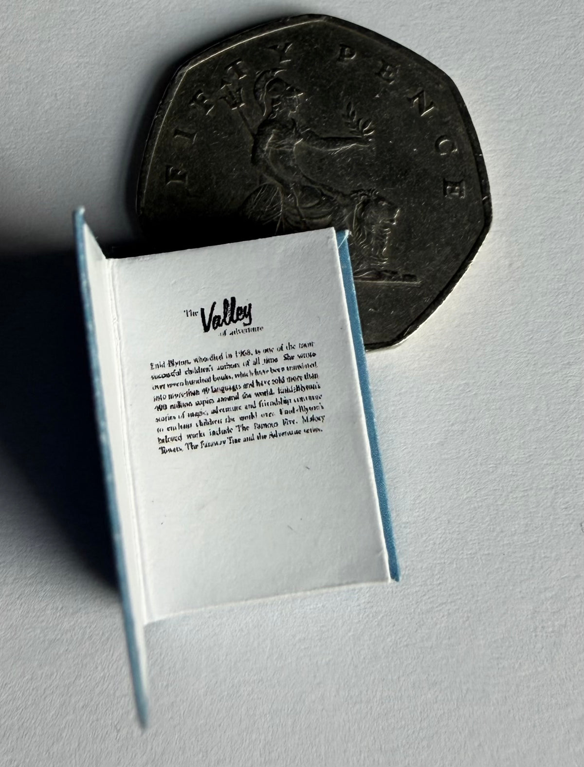 The Valley Of Adventure 1:12 scale 2x3 opening book text dust jacket