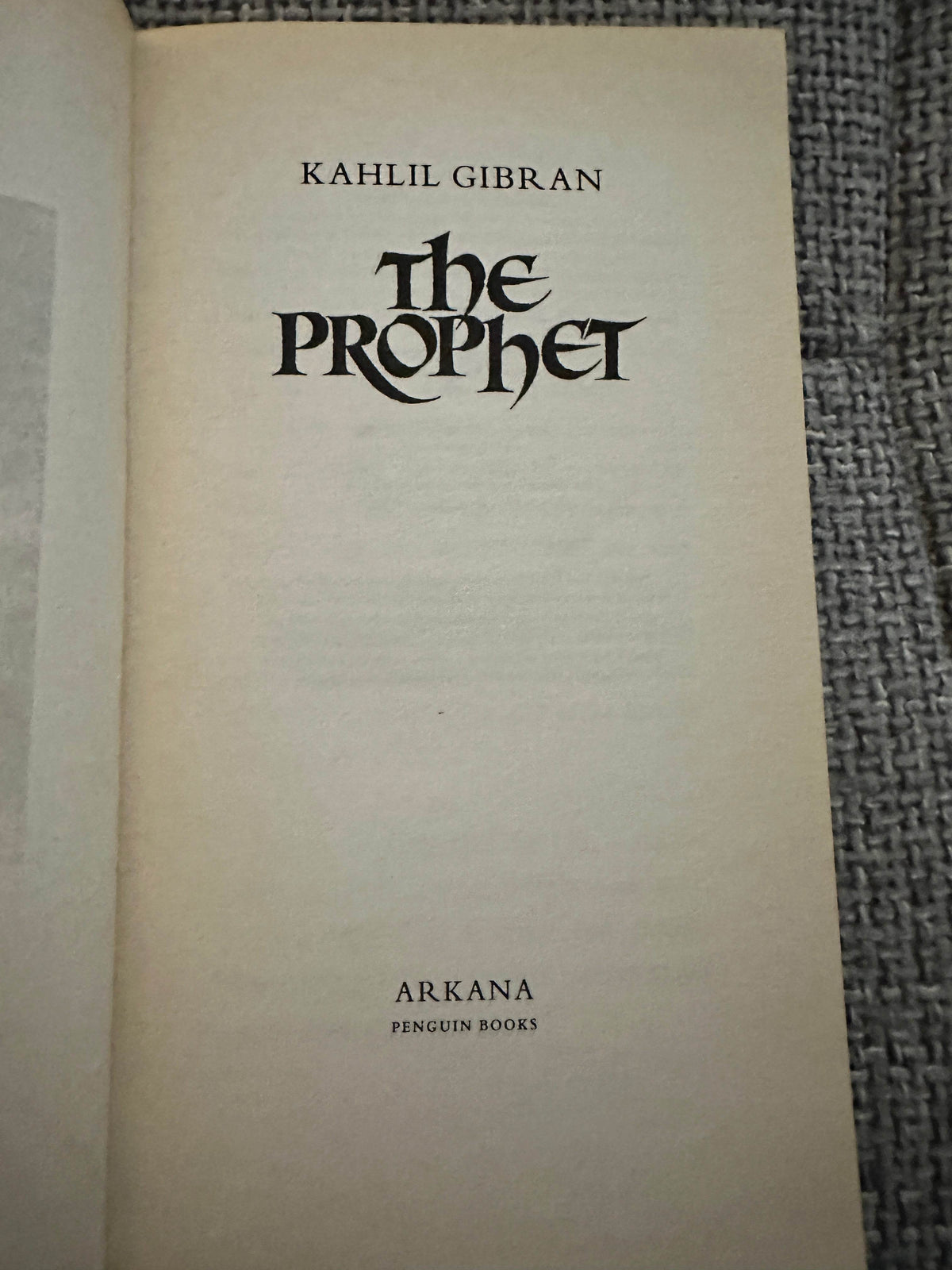 1992 The Prophet - Kahlil Gibran(Penguin Arkana) - Honeyburn Books (UK)