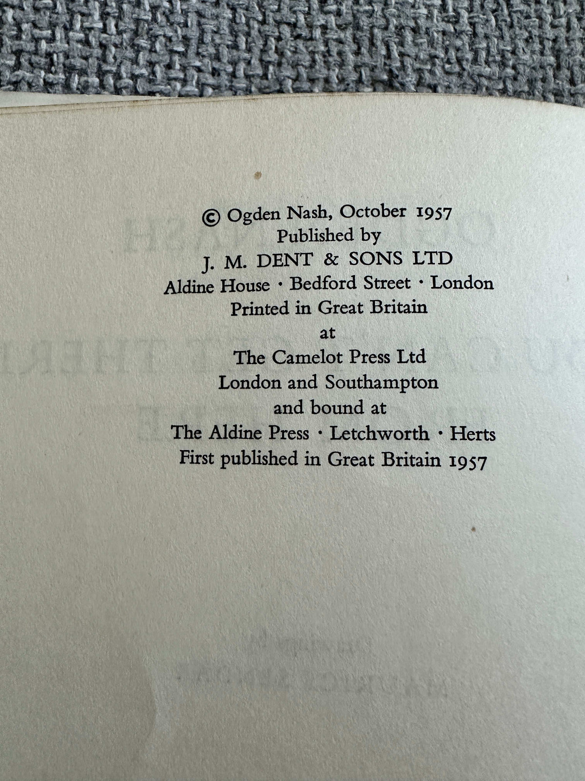 1957*1st* You Can’t Get There From Here - Ogden Nash (Maurice Sendak Illust) J. M. Dent & Sons Ltd.