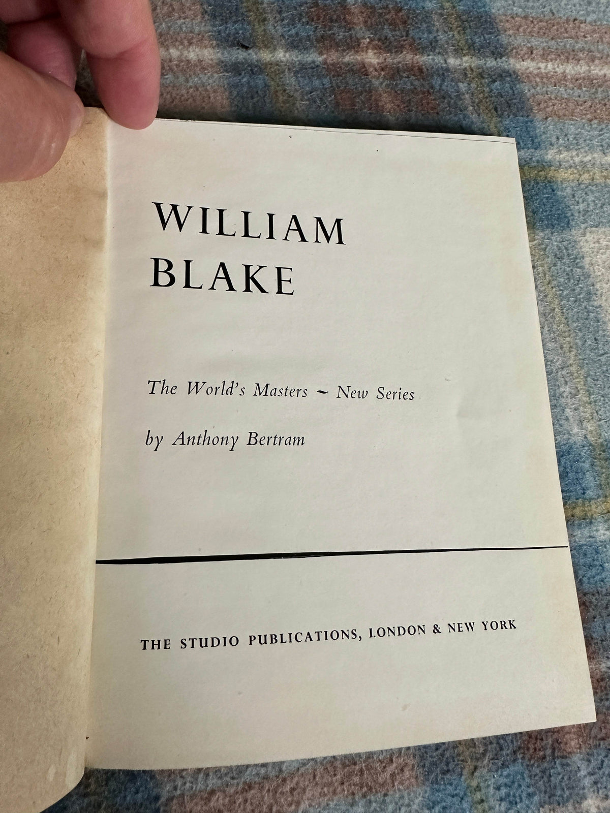 1948 Blake(World’s Masters New Series) Anthony Bertram(The Studio Publication) - Honeyburn Books (UK)