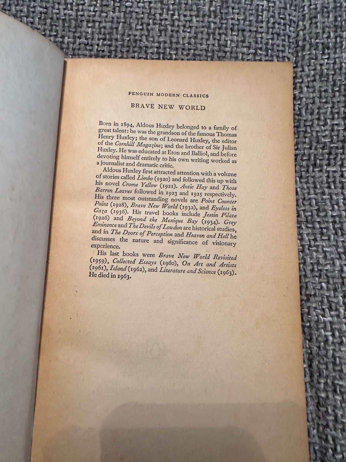 1971 Brave New World - Aldous Huxley(Penguin) - Honeyburn Books (UK)