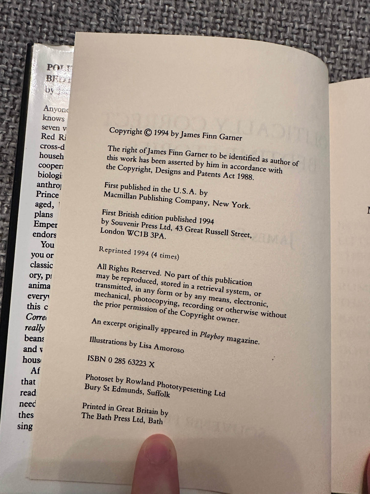 1994 - Politically Correct Bedtime Stories - James Finn Garner(Souvenir Press) - Honeyburn Books (UK)