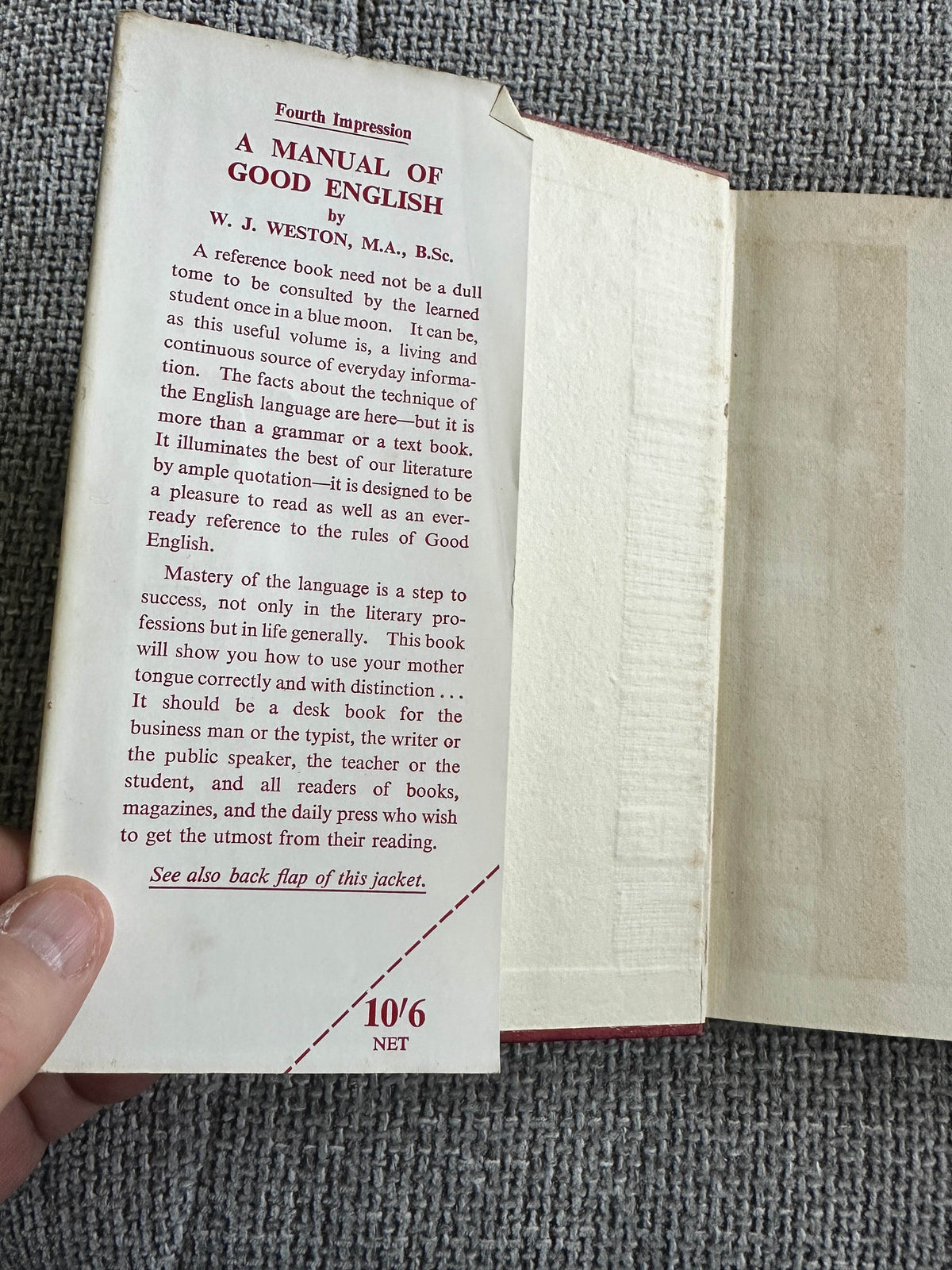1953 A Manual Of Good English - W. J. Weston(George Newnes Ltd) - Honeyburn Books (UK)