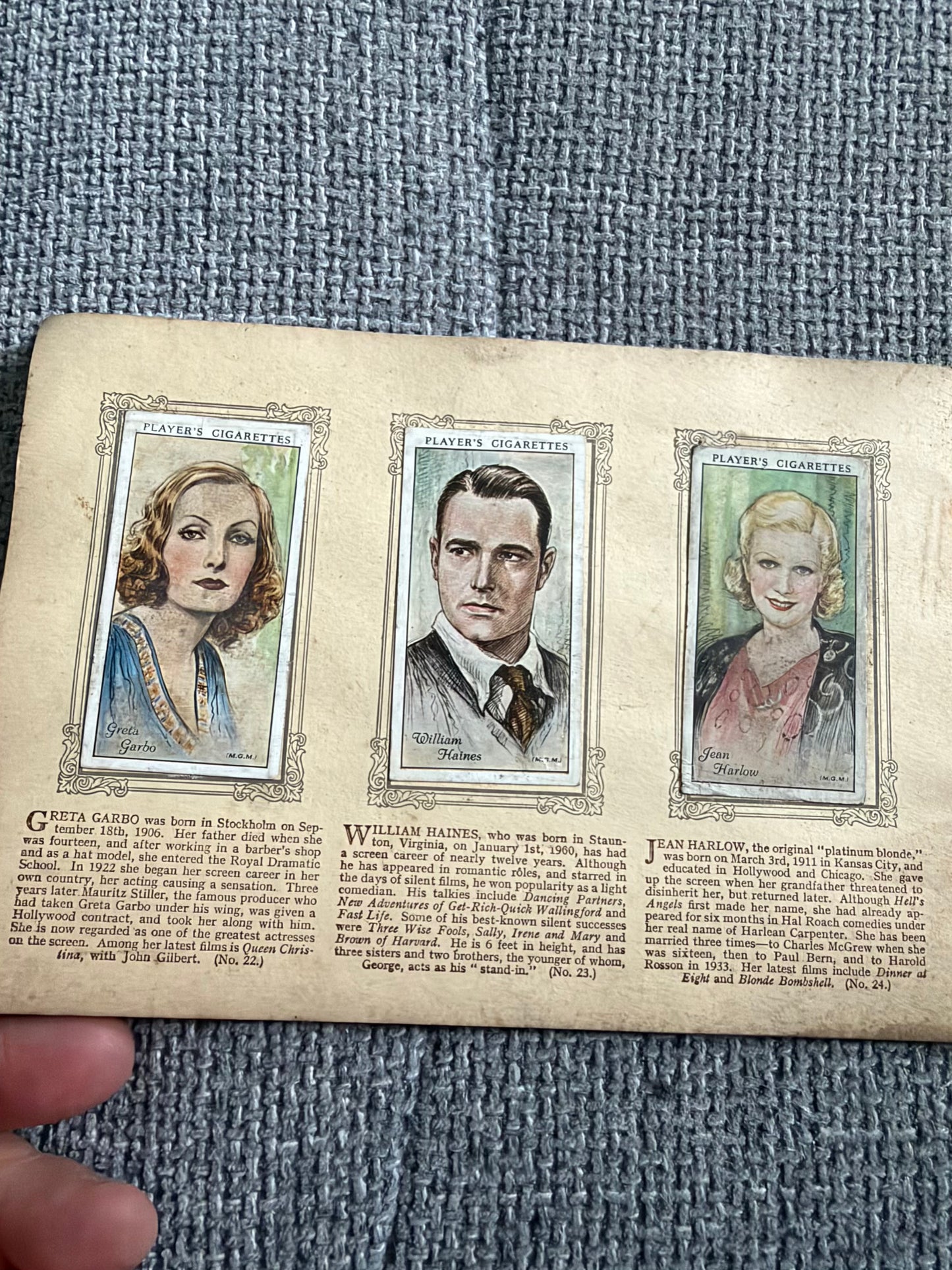 An Album of Film Stars — Second Series — John Player & Sons — Complete 50 Cards — 1934
